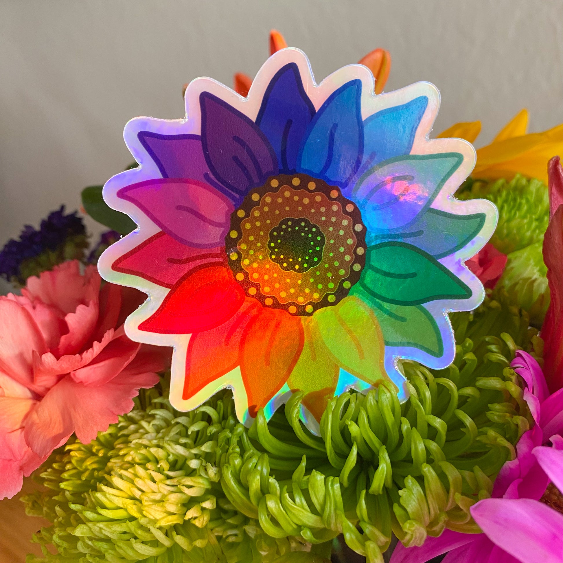 Rainbow Sunflower Vinyl Sticker