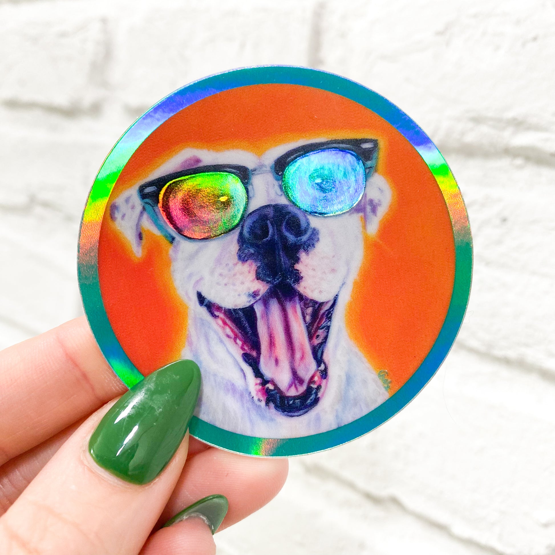 Happy Dog Vinyl Sticker