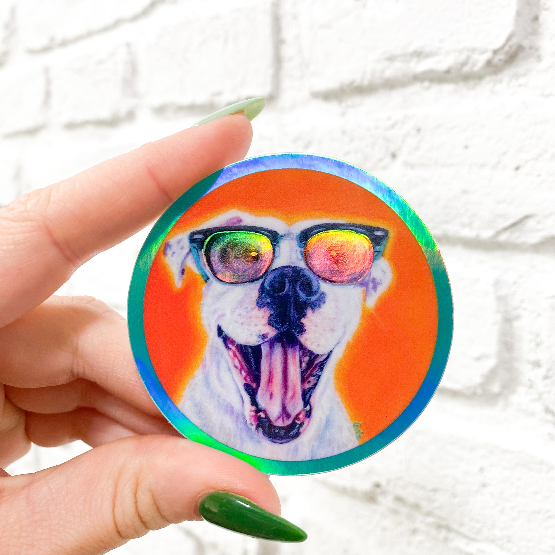Happy Dog Vinyl Sticker