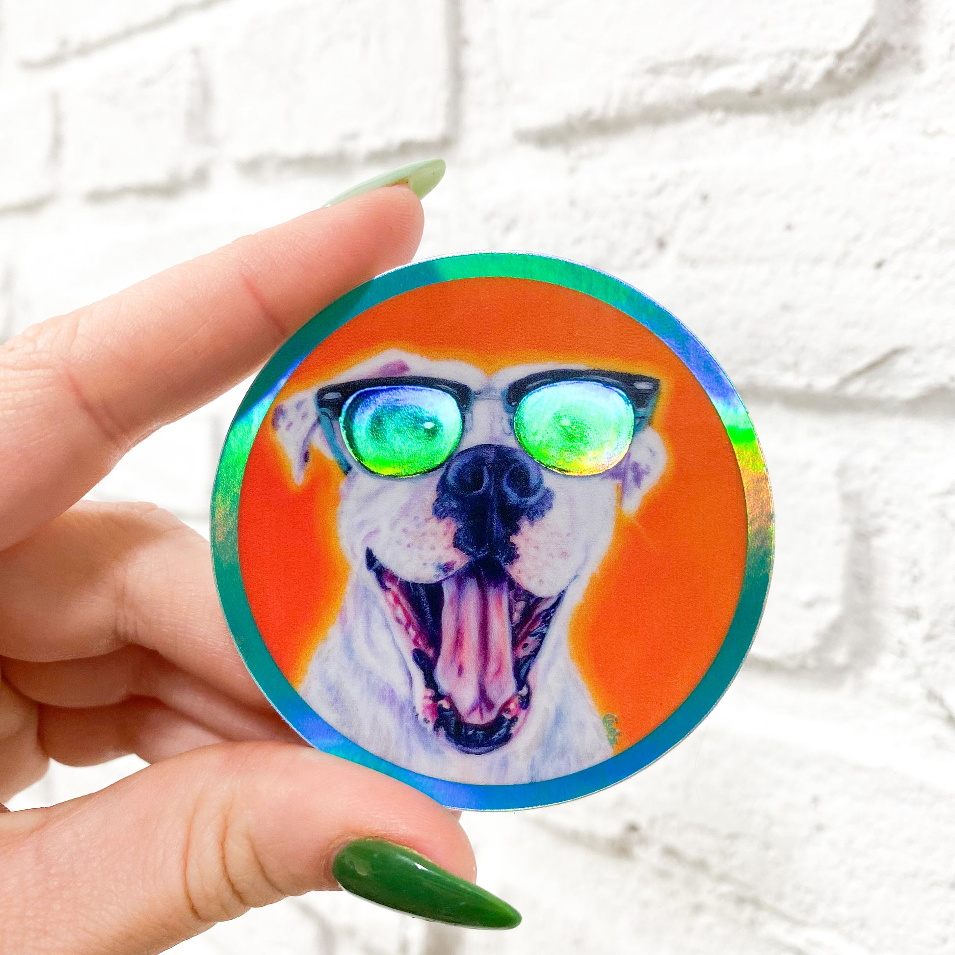 Happy Dog Vinyl Sticker
