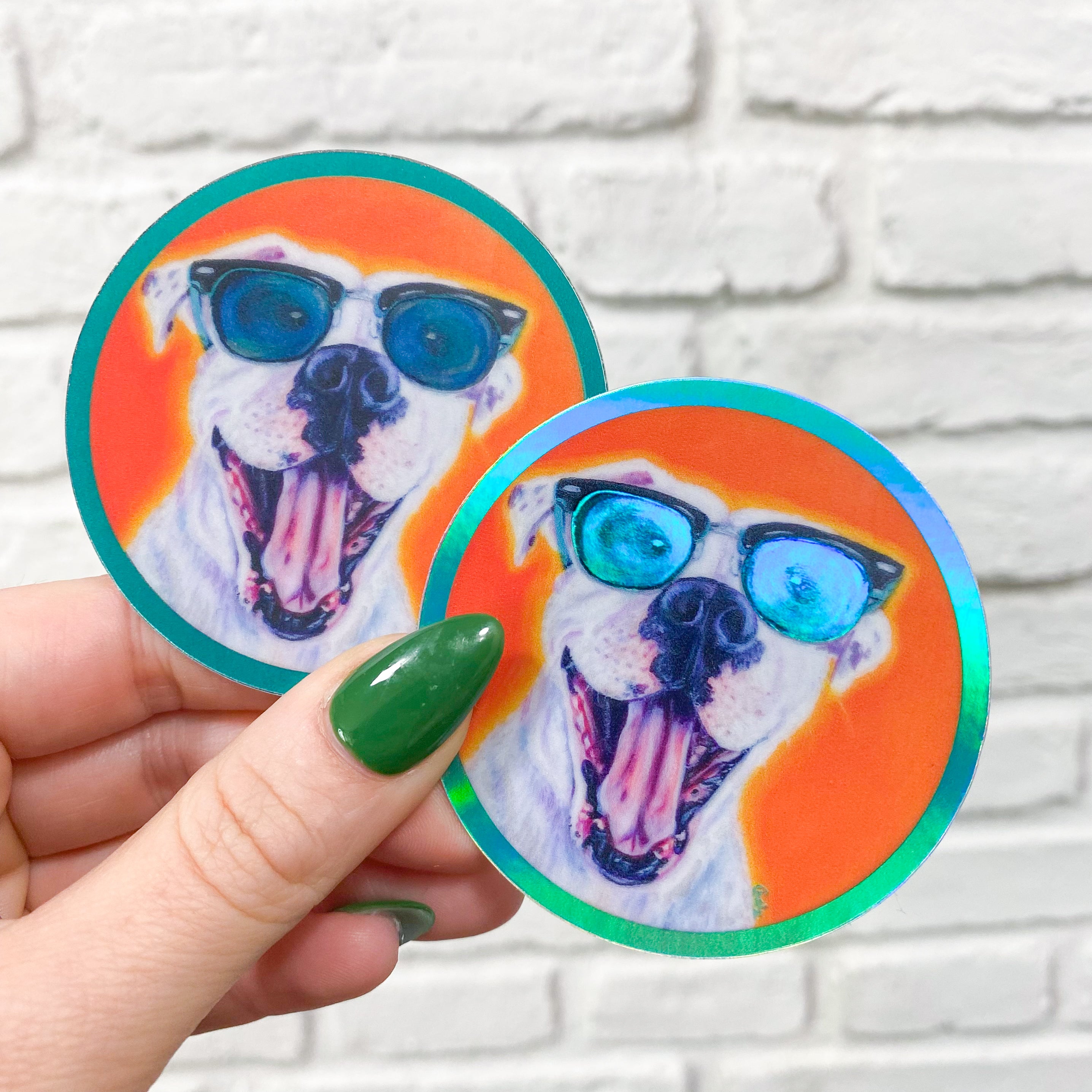 Happy Dog Vinyl Sticker