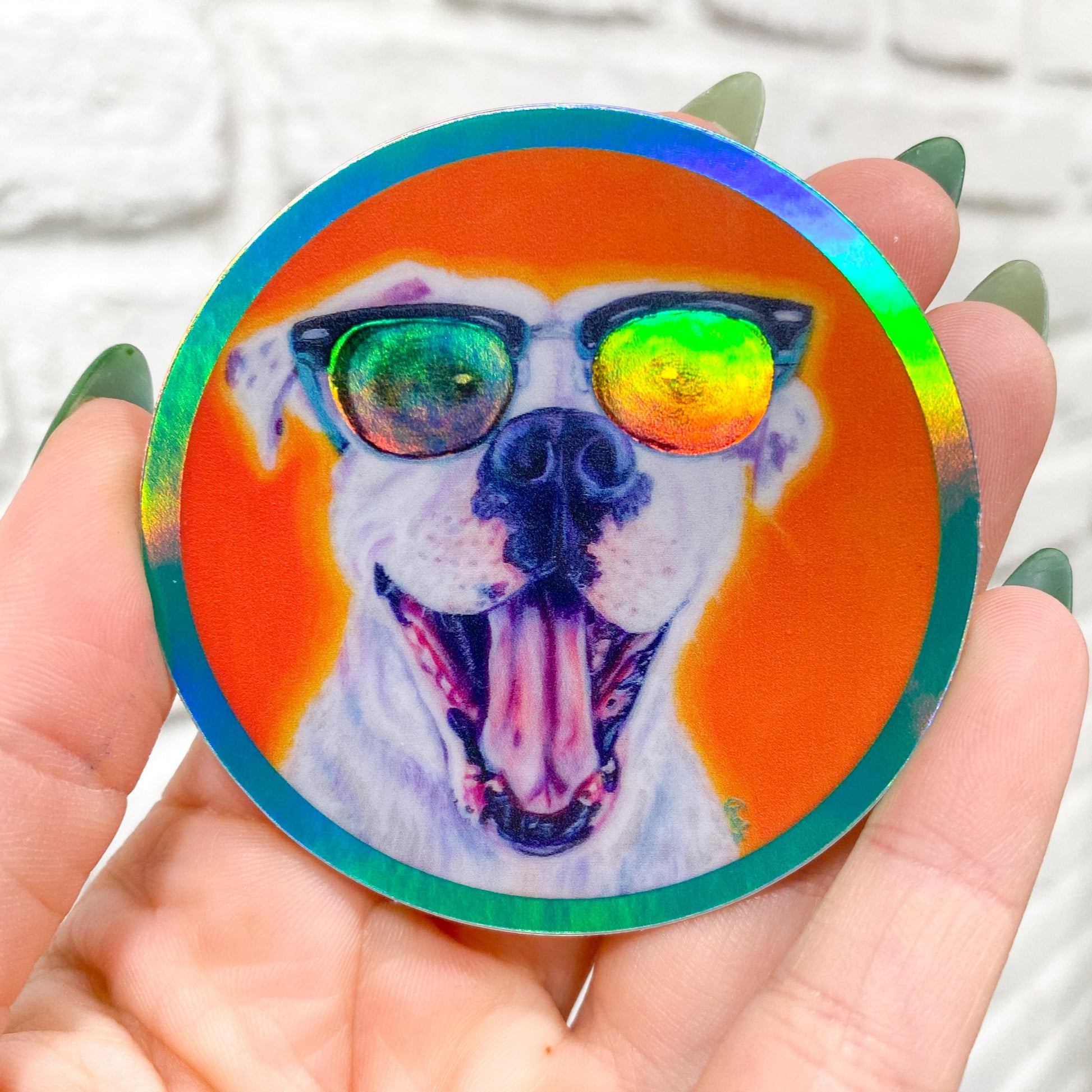 Happy Dog Vinyl Sticker