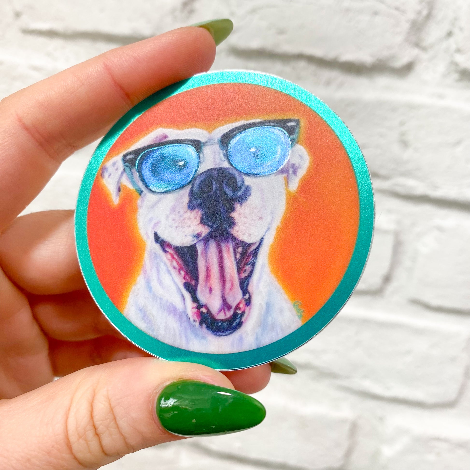 Happy Dog Vinyl Sticker