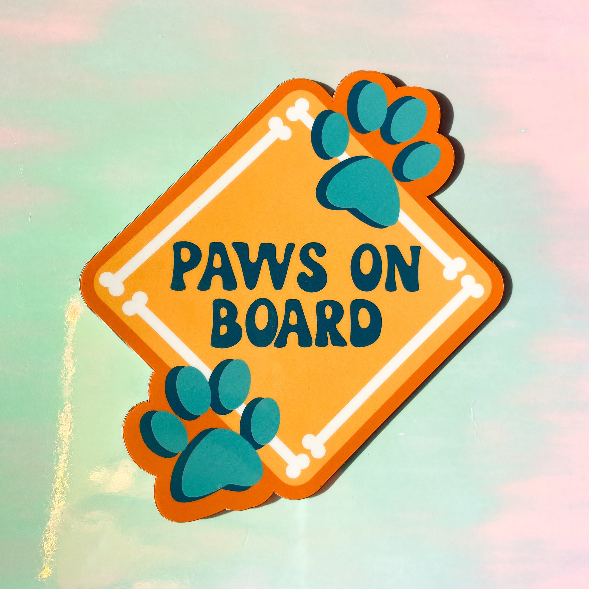 Paws on Board Car Magnet