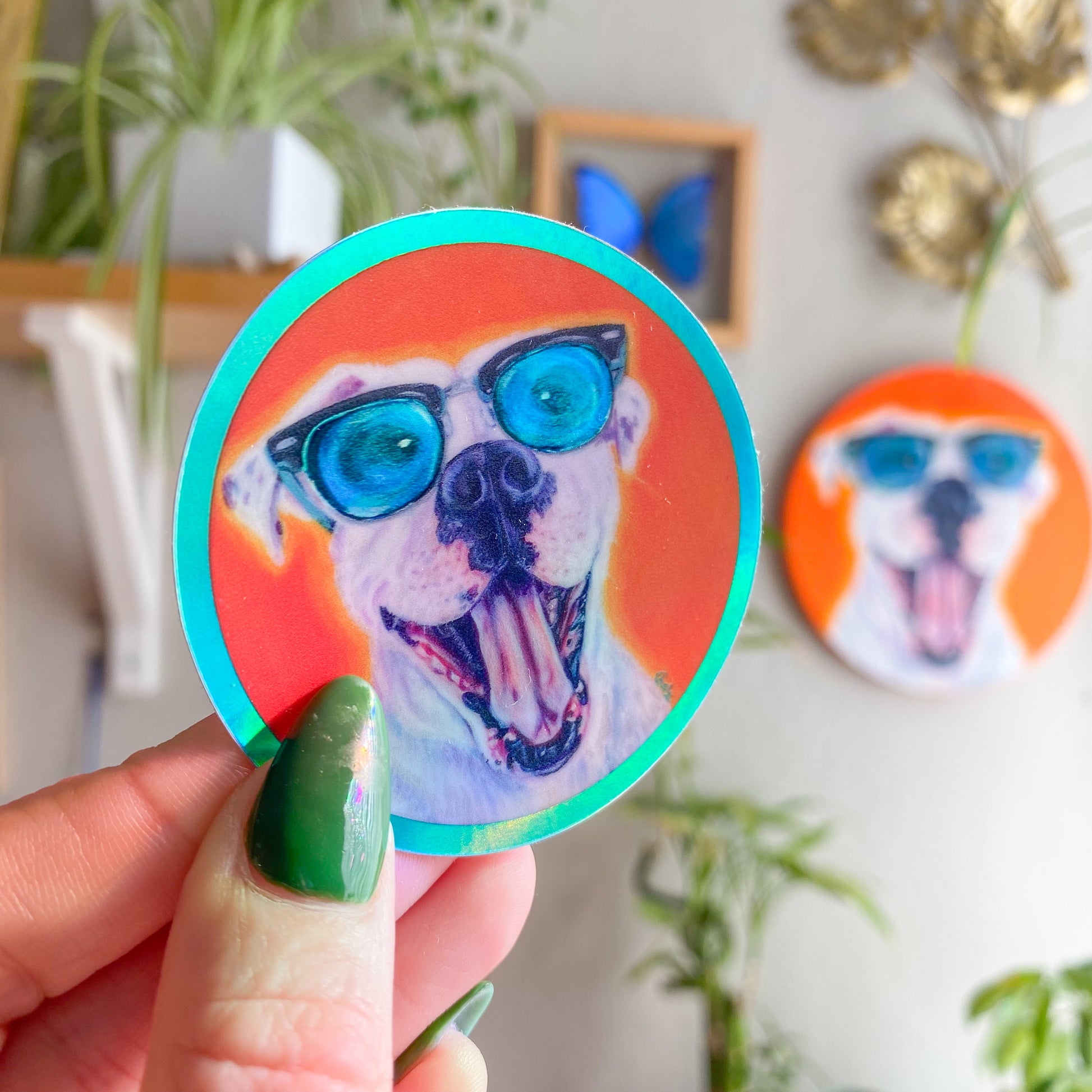 Happy Dog Vinyl Sticker