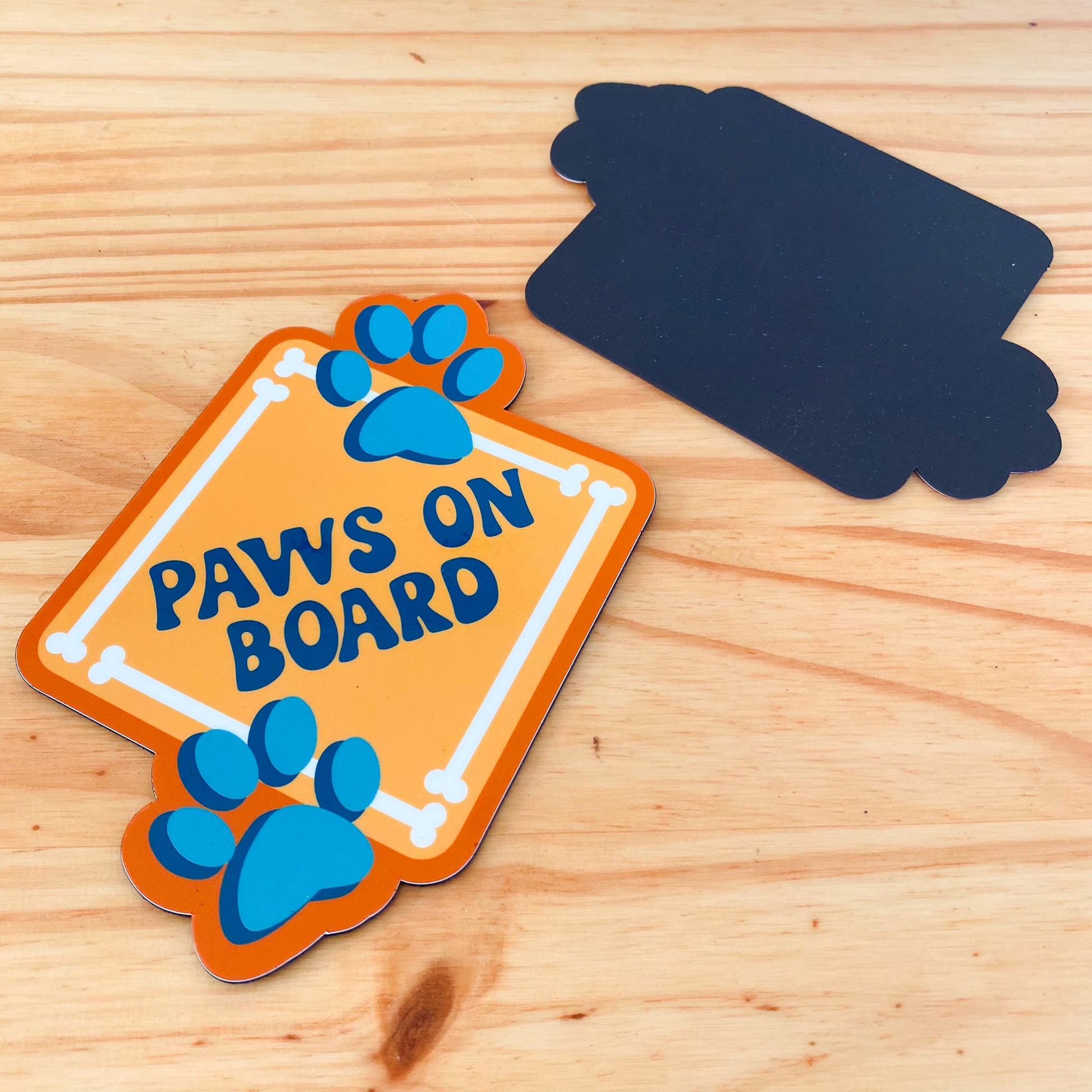 Paws on Board Car Magnet