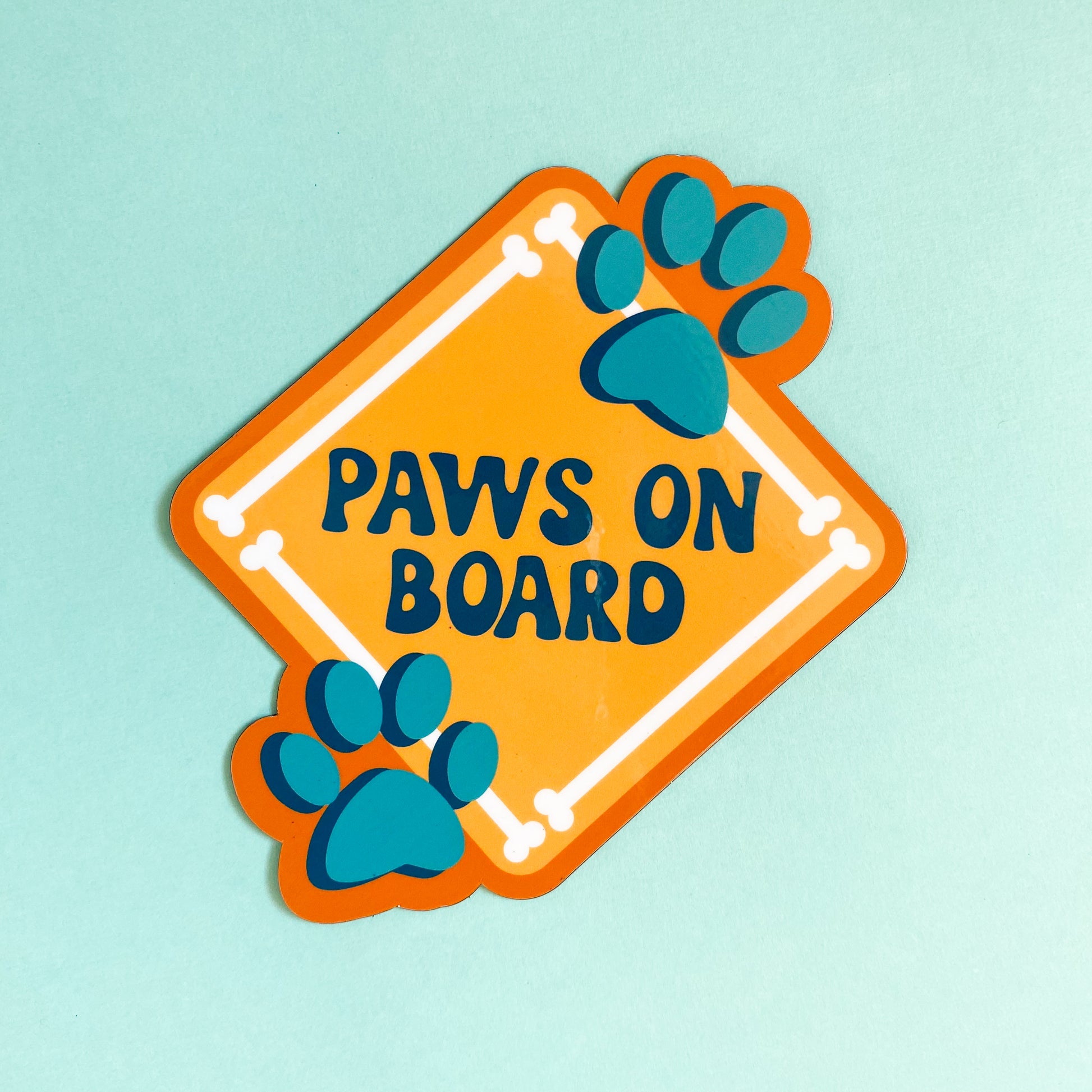 Paws on Board Car Magnet
