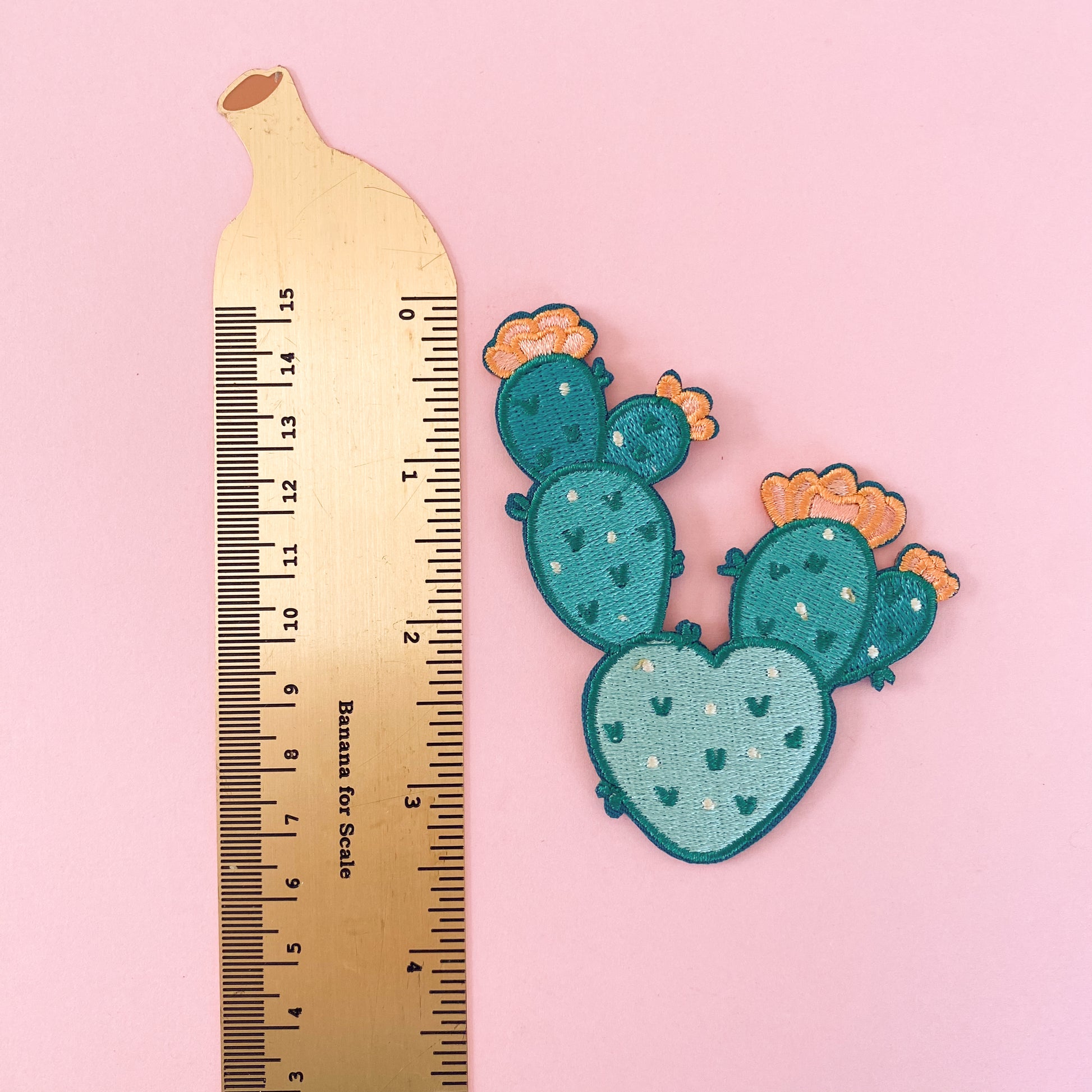 Prickly Pear Cactus Embroidered Iron-On Patch