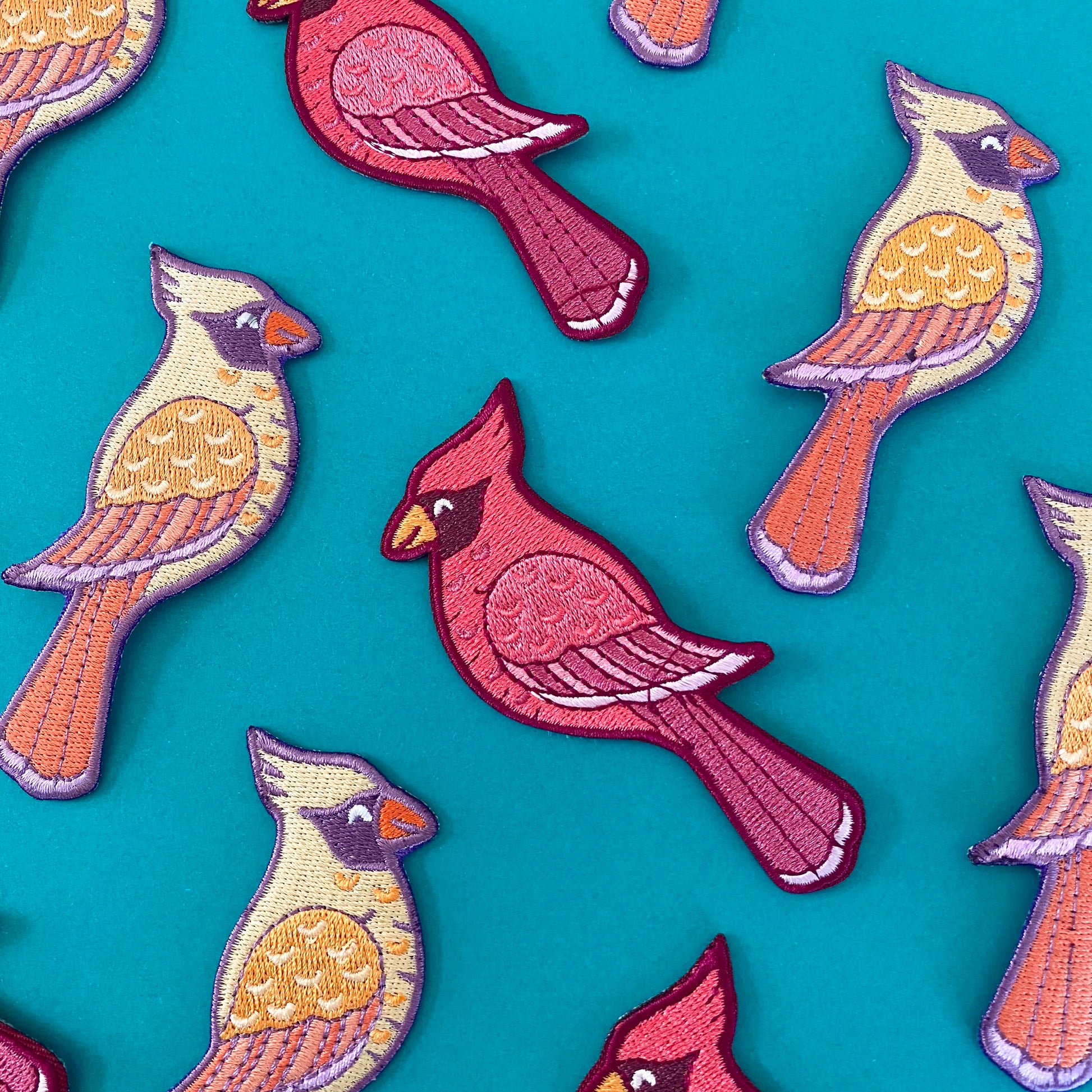 Cardinal Embroidered Iron-On Patch