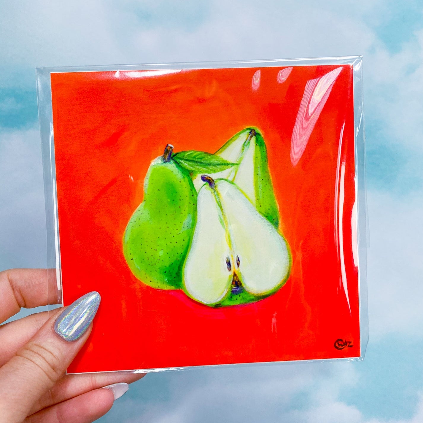 Colorful Pear Art Print