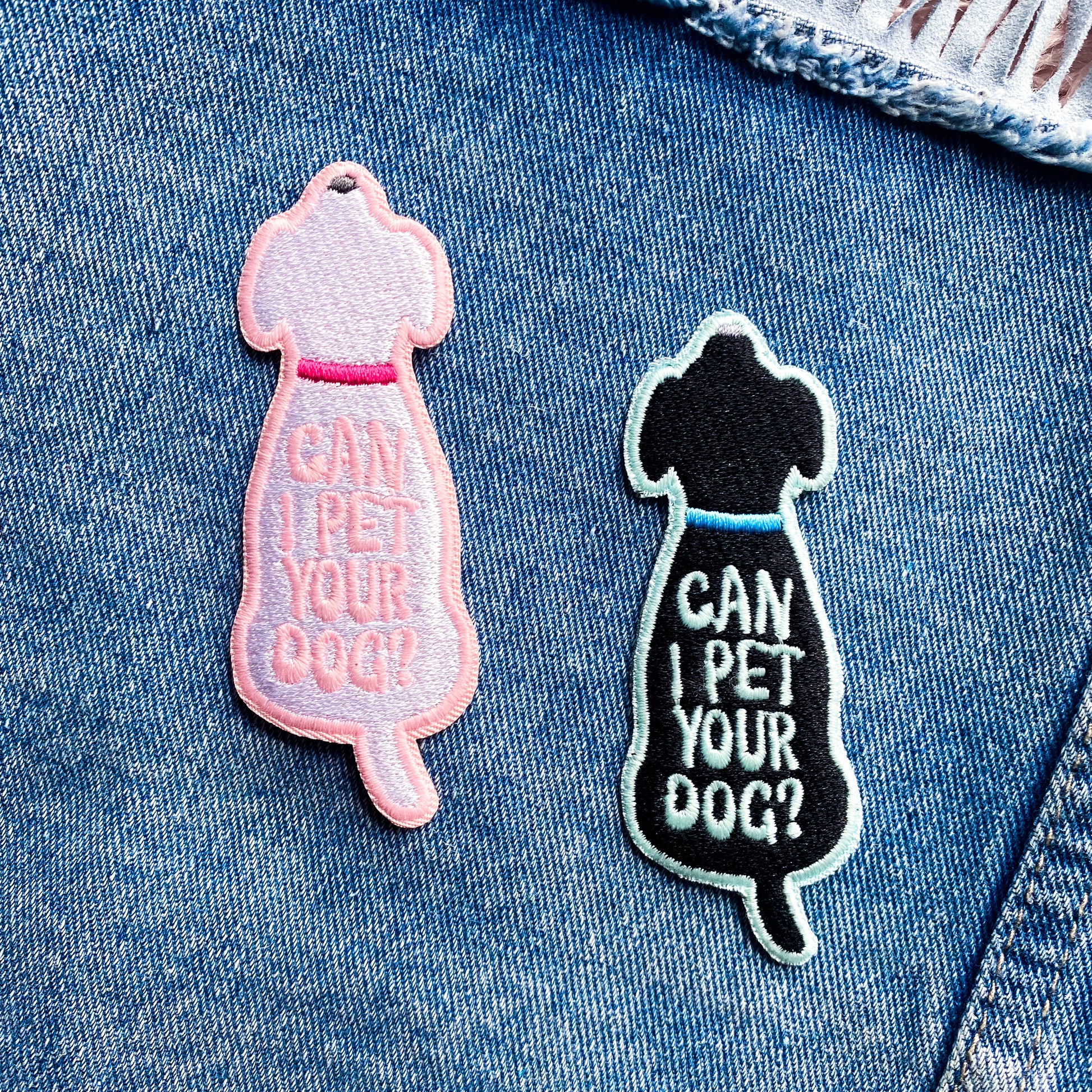 Can I Pet Your Dog Embroidered Iron-On Patch