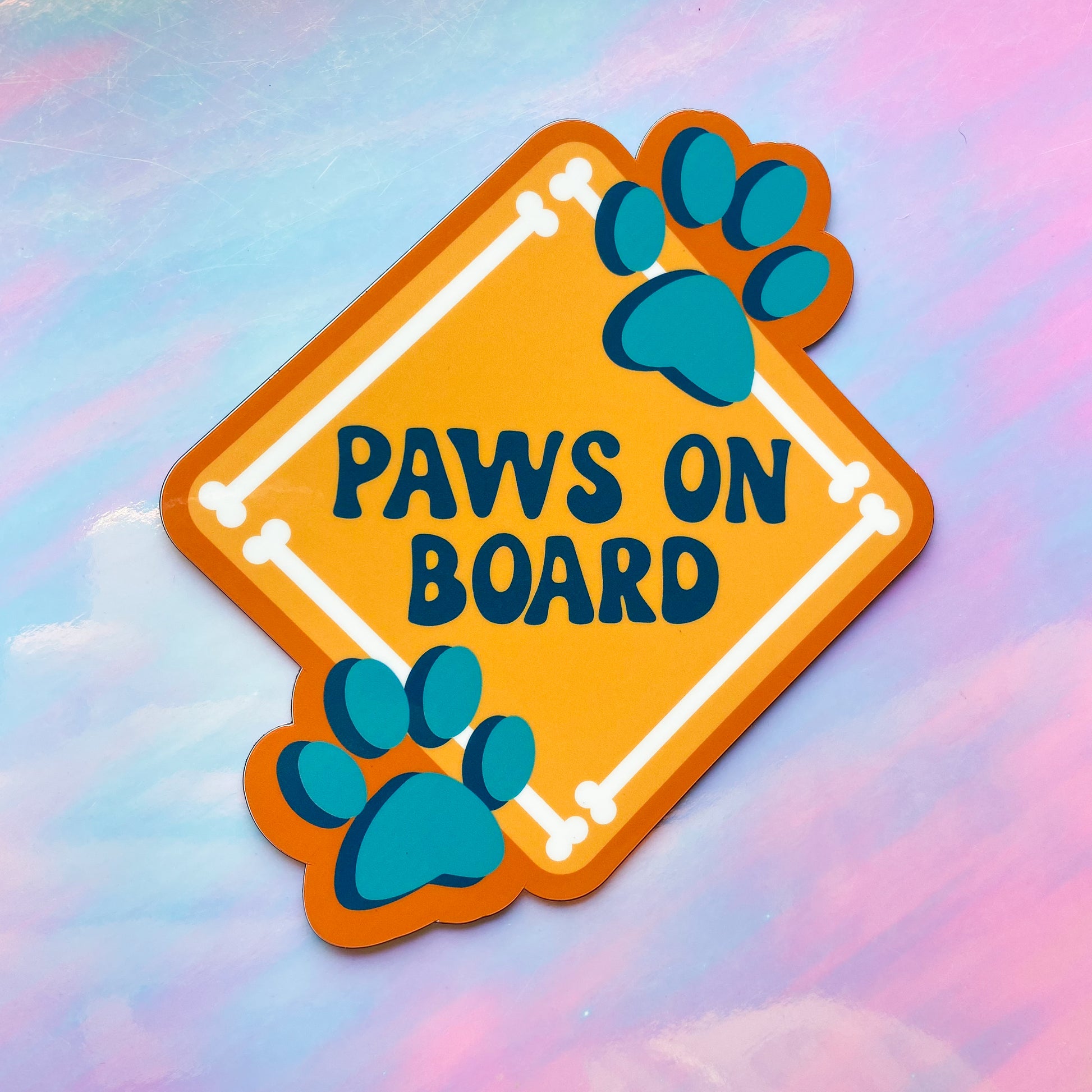 Paws on Board Car Magnet