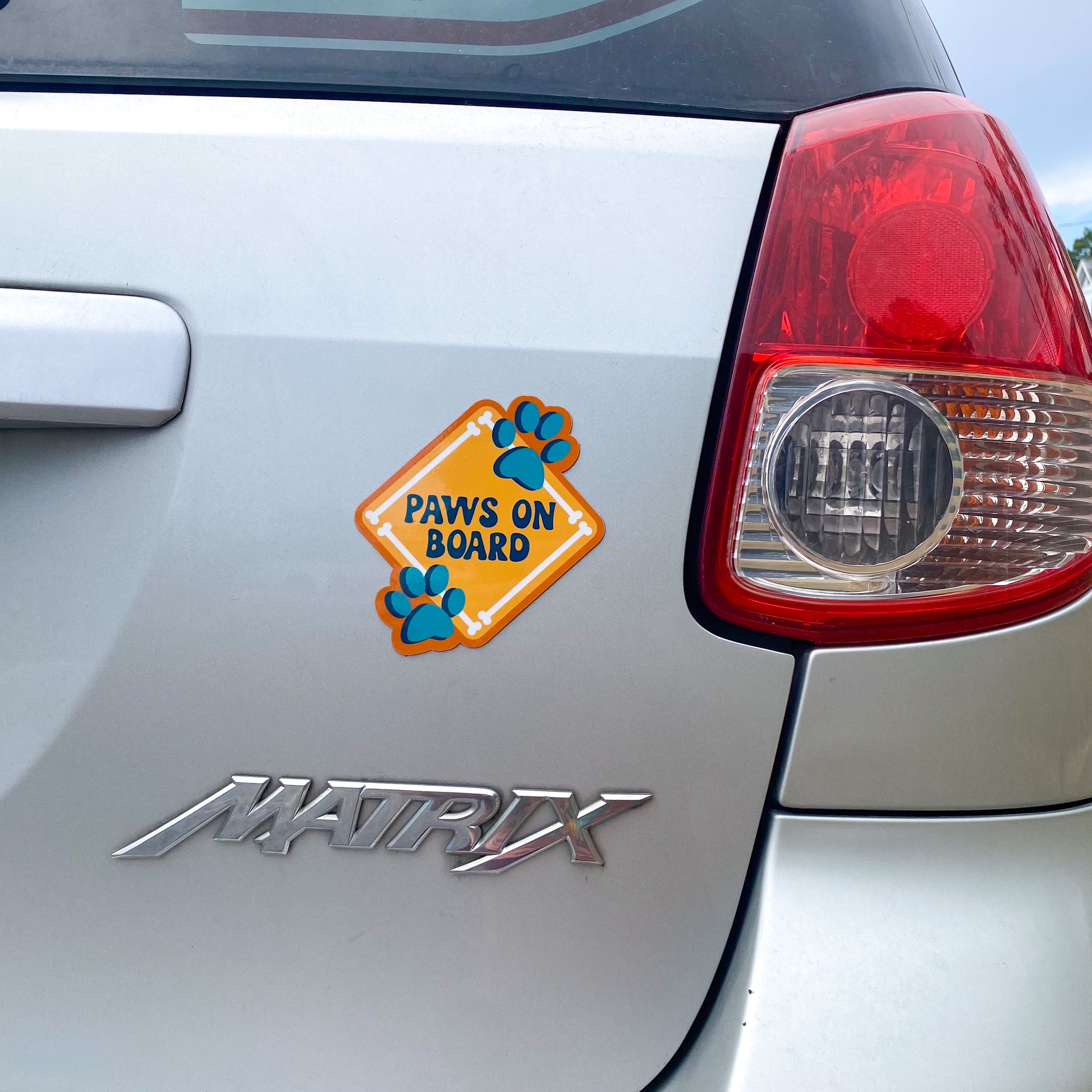 Paws on Board Car Magnet