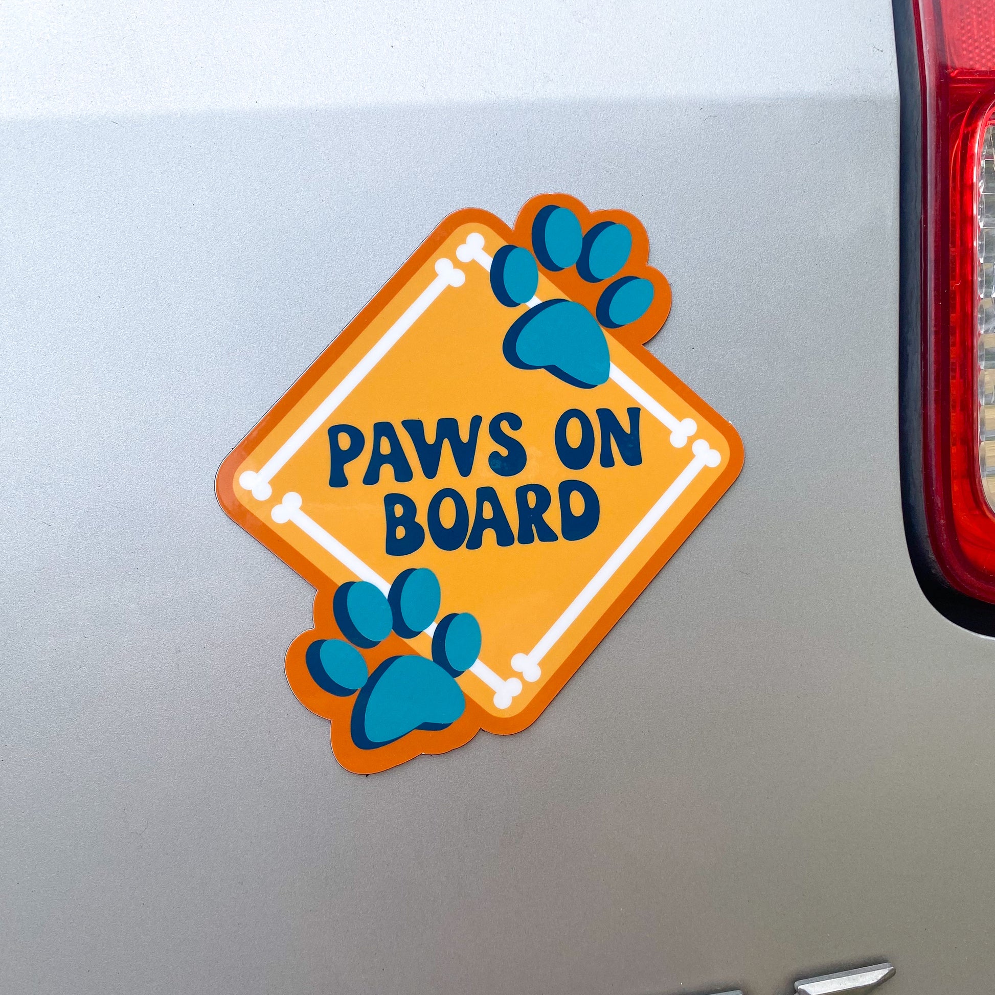 Paws on Board Car Magnet