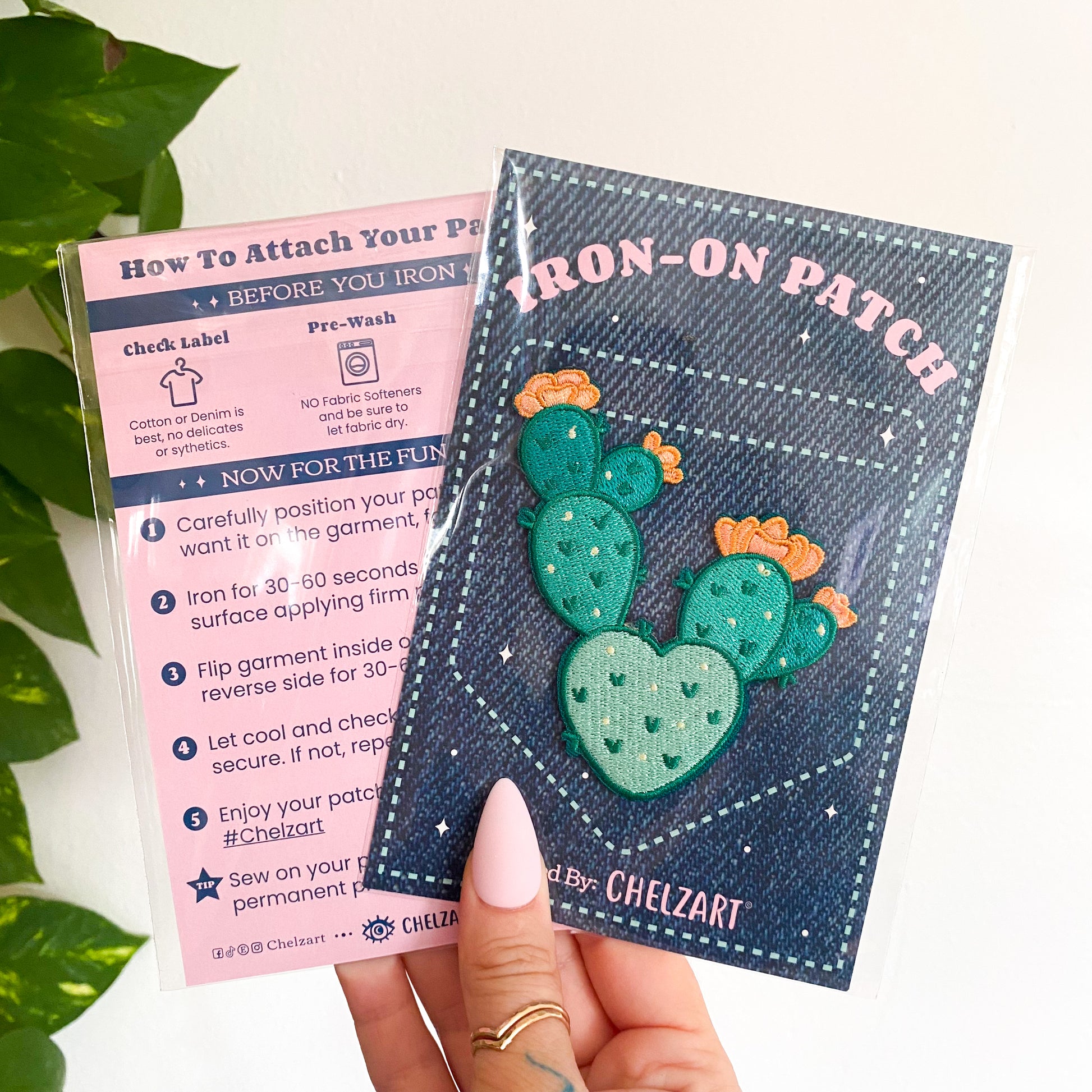 Prickly Pear Cactus Embroidered Iron-On Patch
