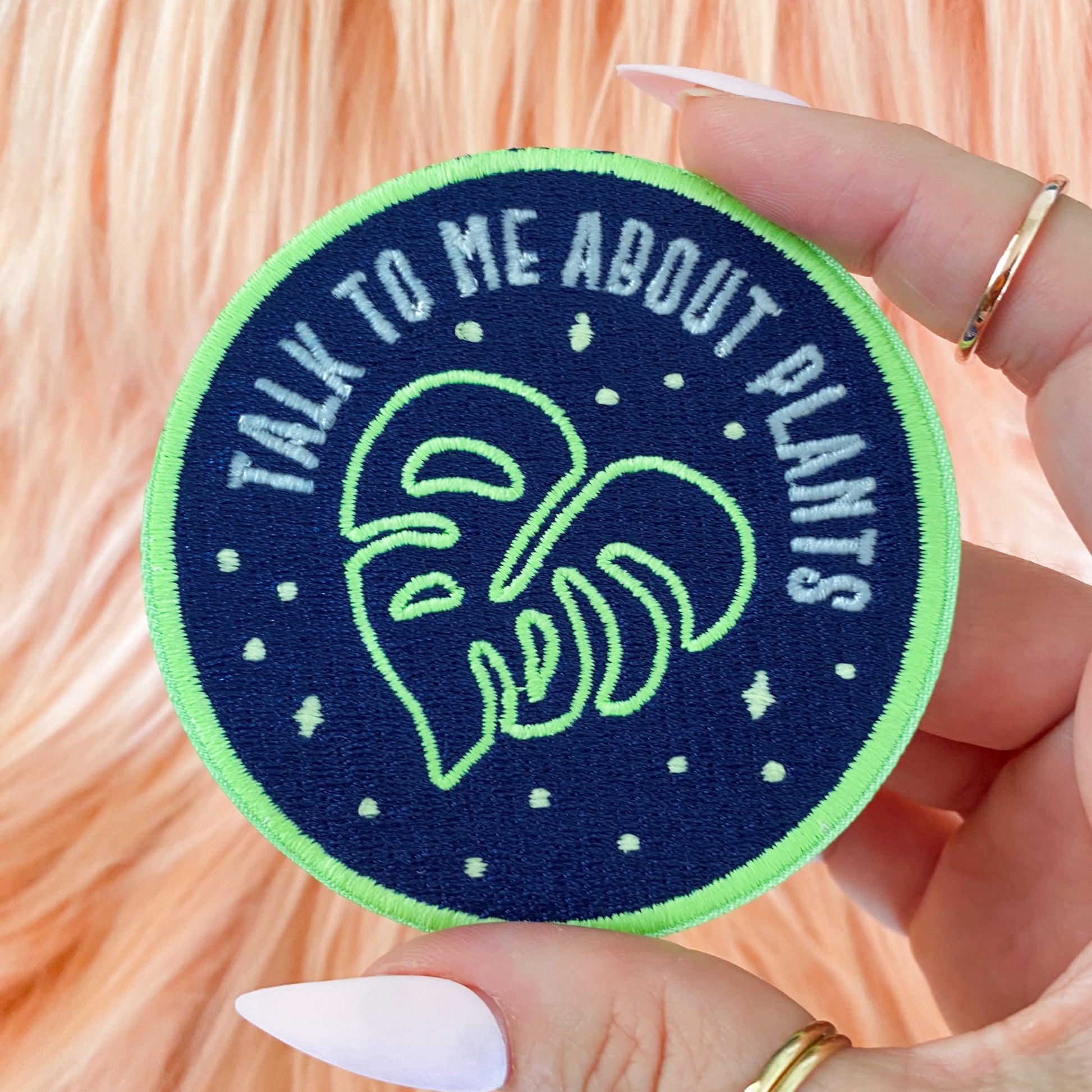 Talk to Me About Plants Embroidered Iron-On Patch