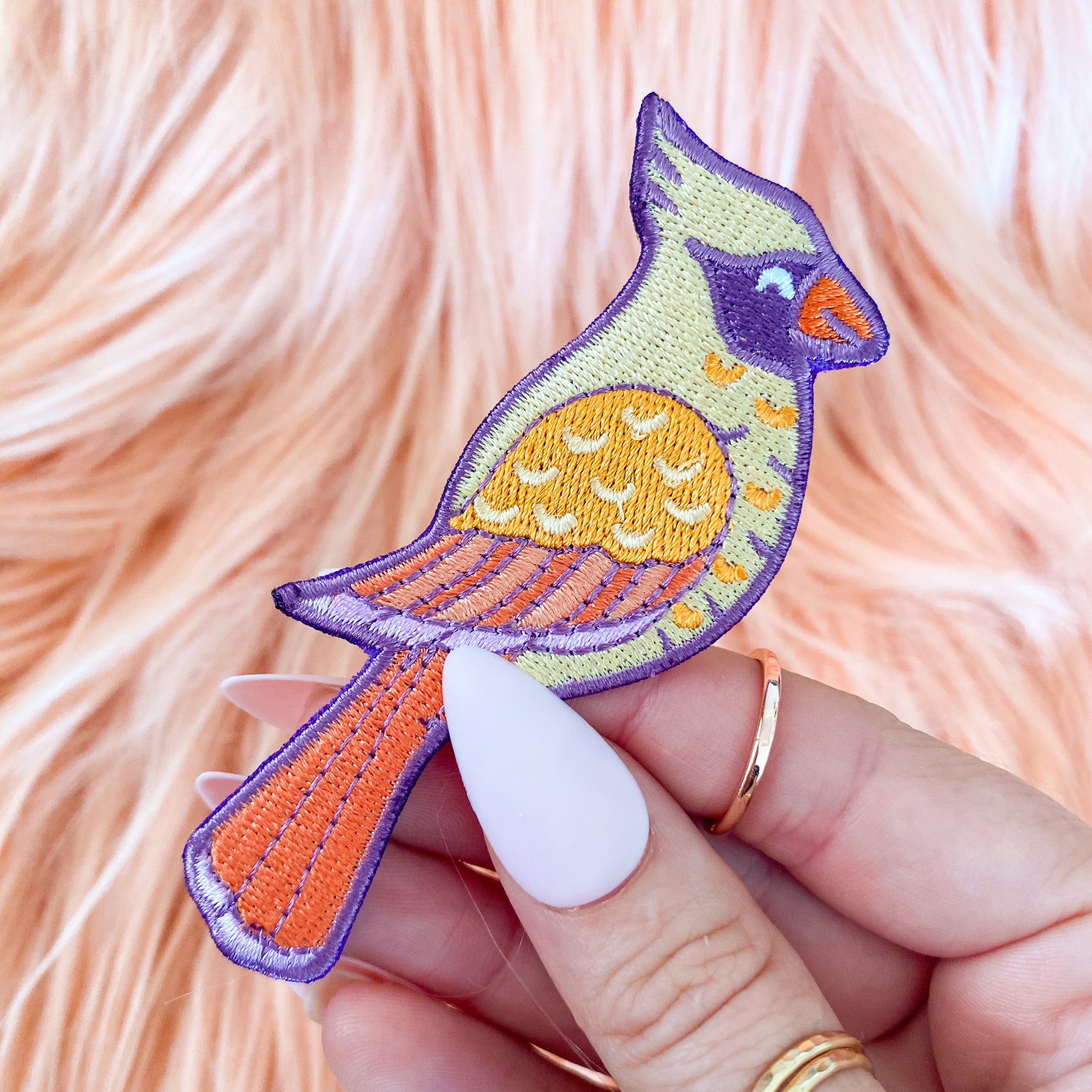 Cardinal Embroidered Iron-On Patch