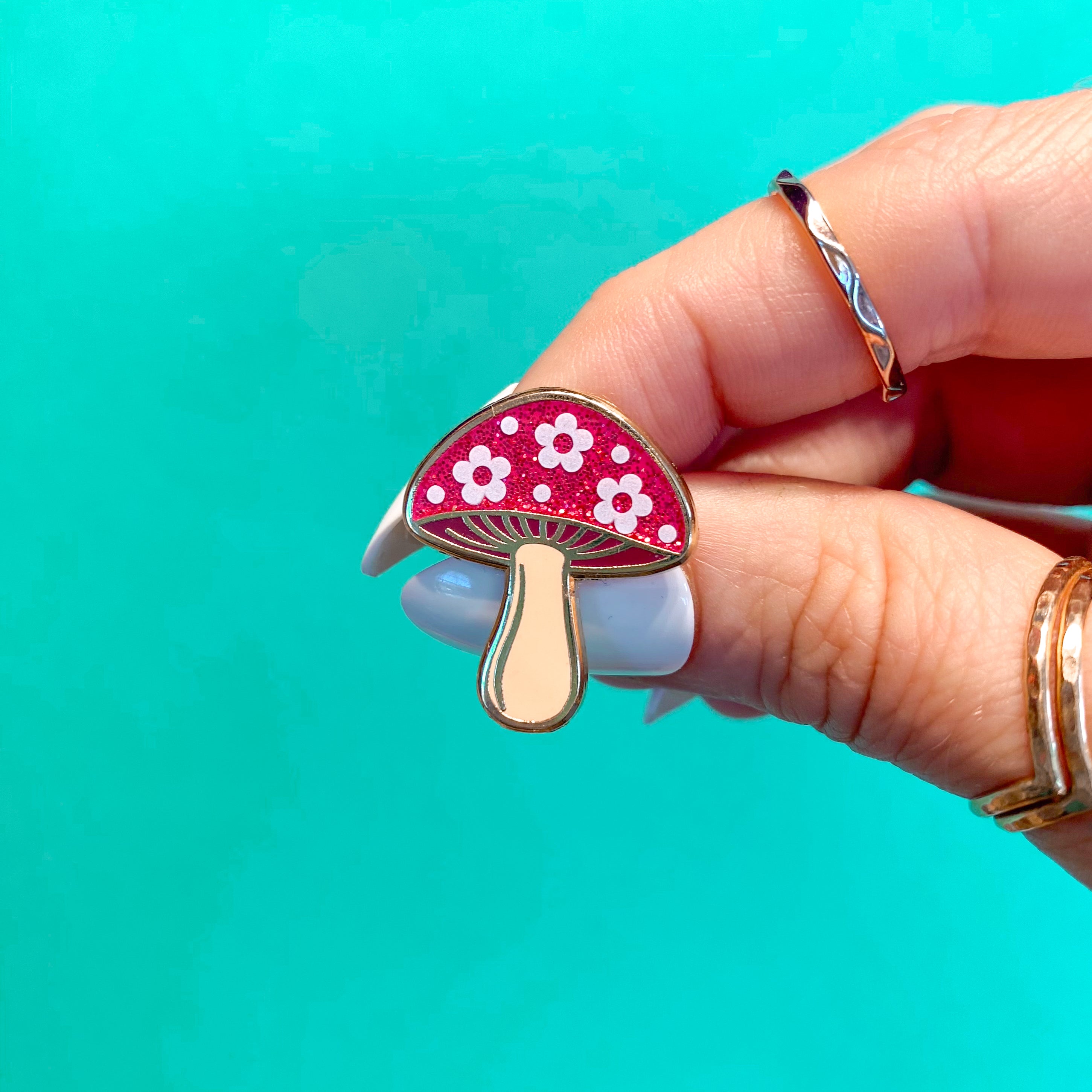 Retro Mushroom Enamel Pin