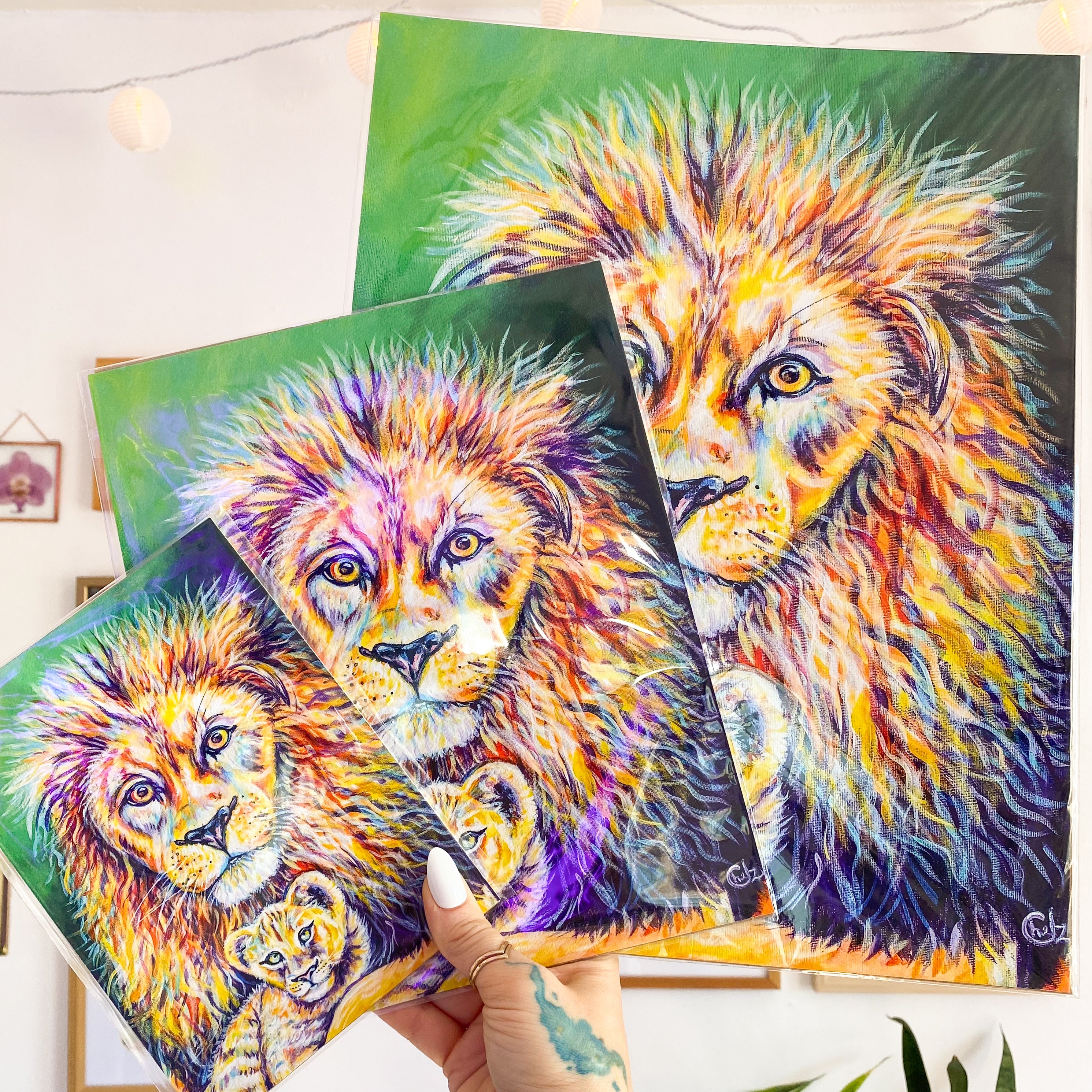 Fatherhood: Dad and Son Lion Art Print