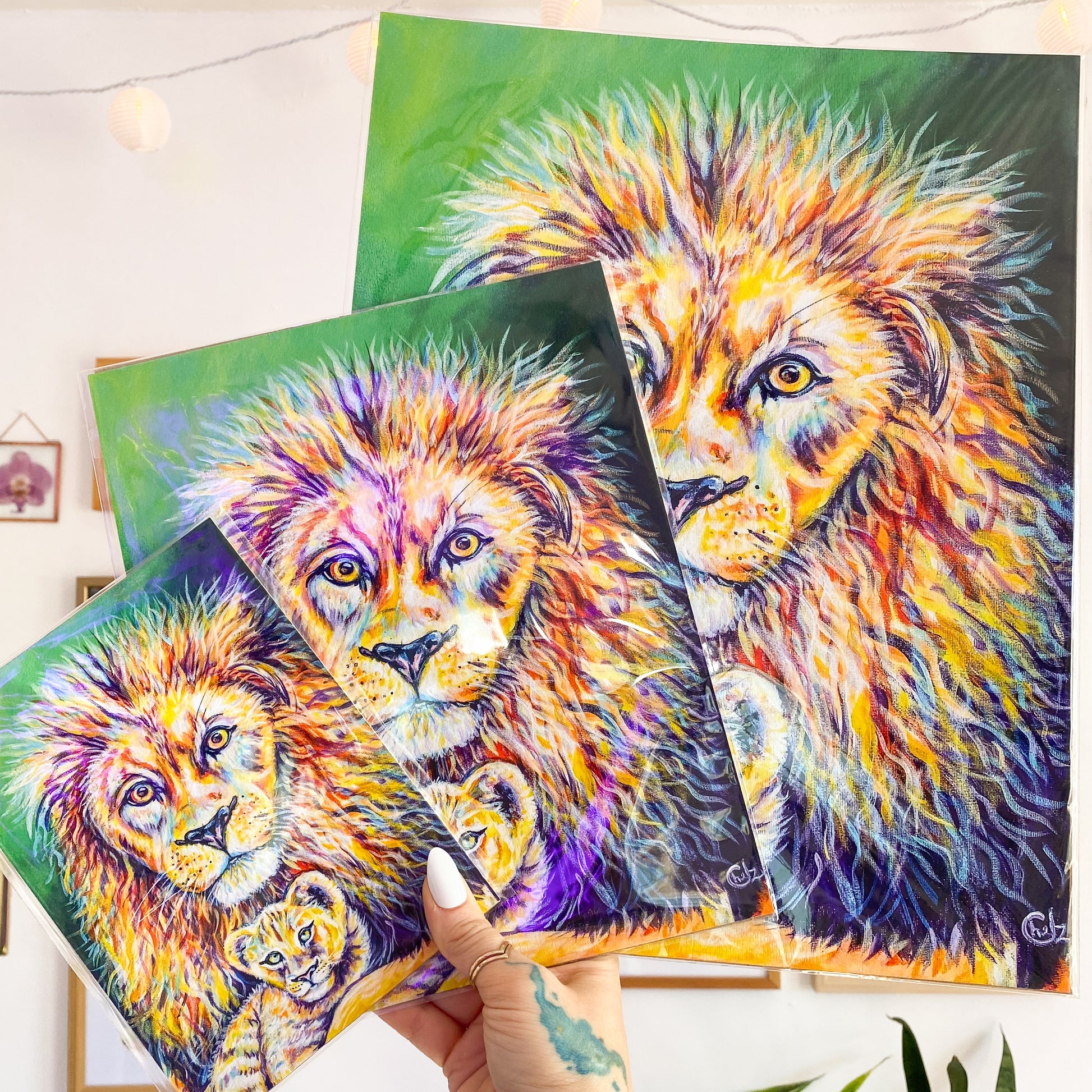 Fatherhood: Dad and Son Lion Art Print