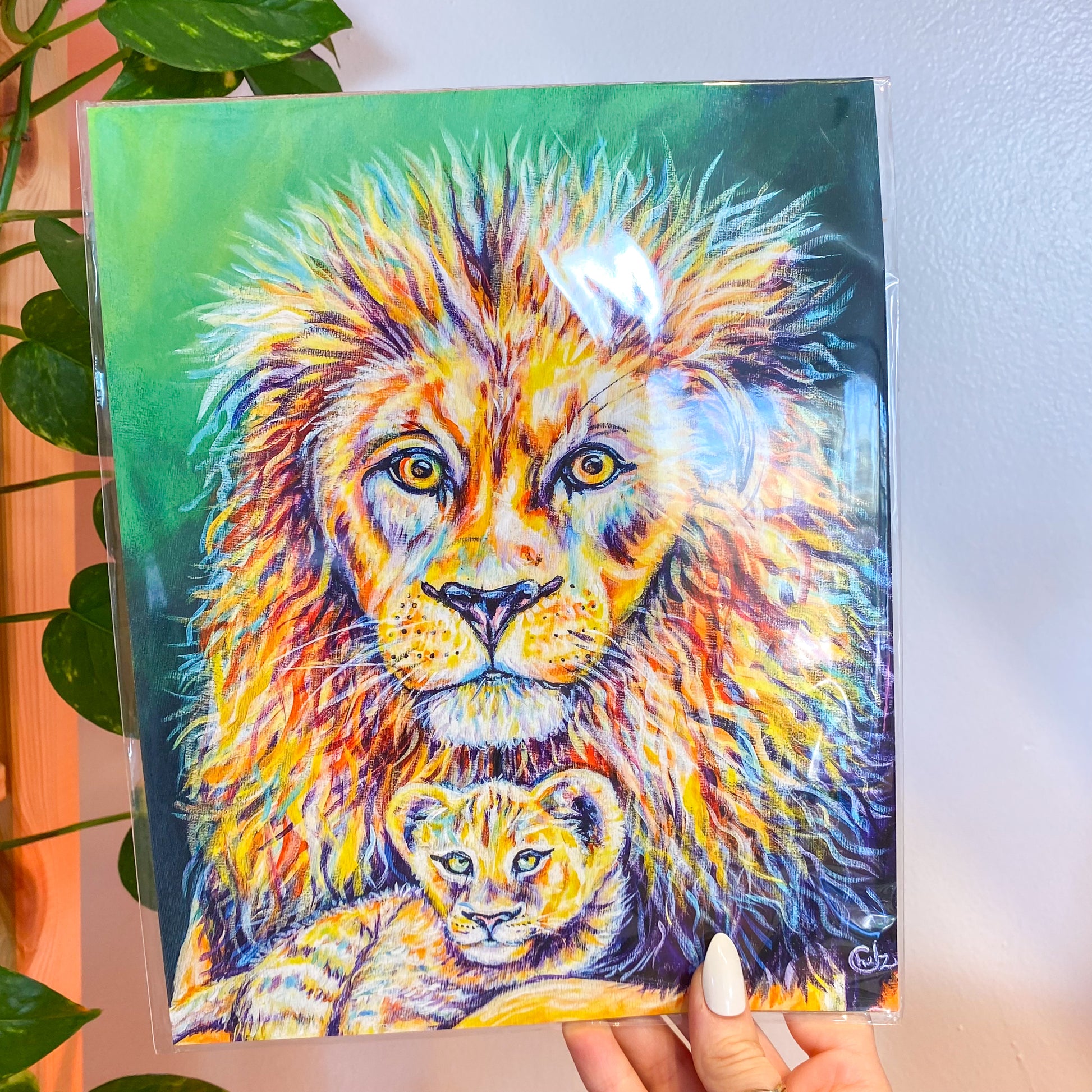 Fatherhood: Dad and Son Lion Art Print