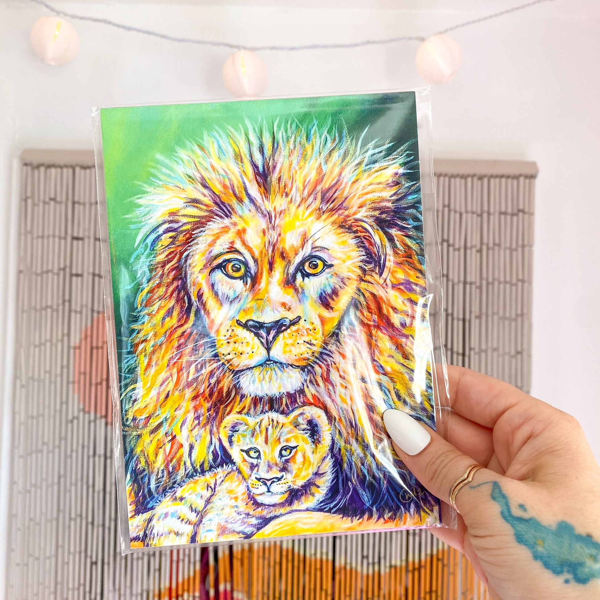 Fatherhood: Dad and Son Lion Art Print