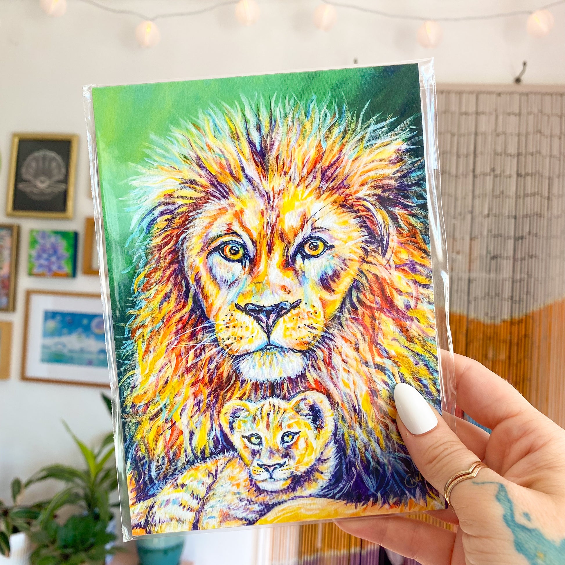 Fatherhood: Dad and Son Lion Art Print
