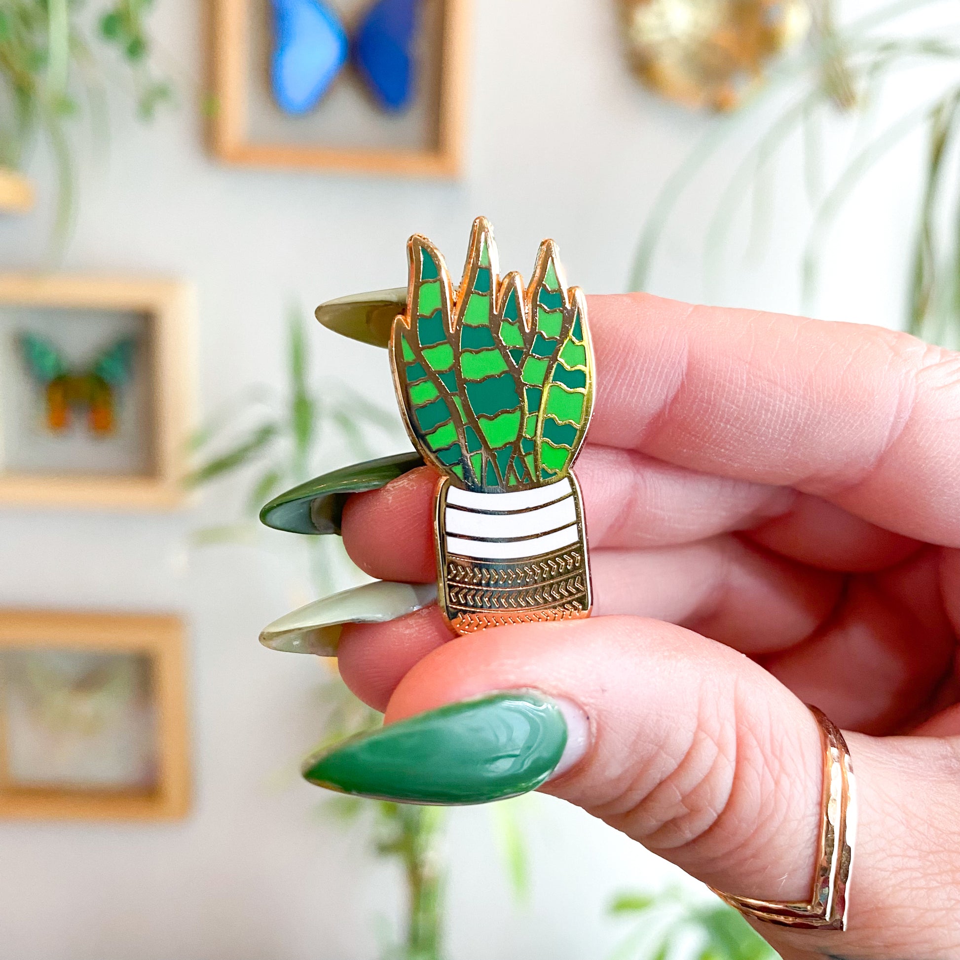 Snake Plant Enamel Pin