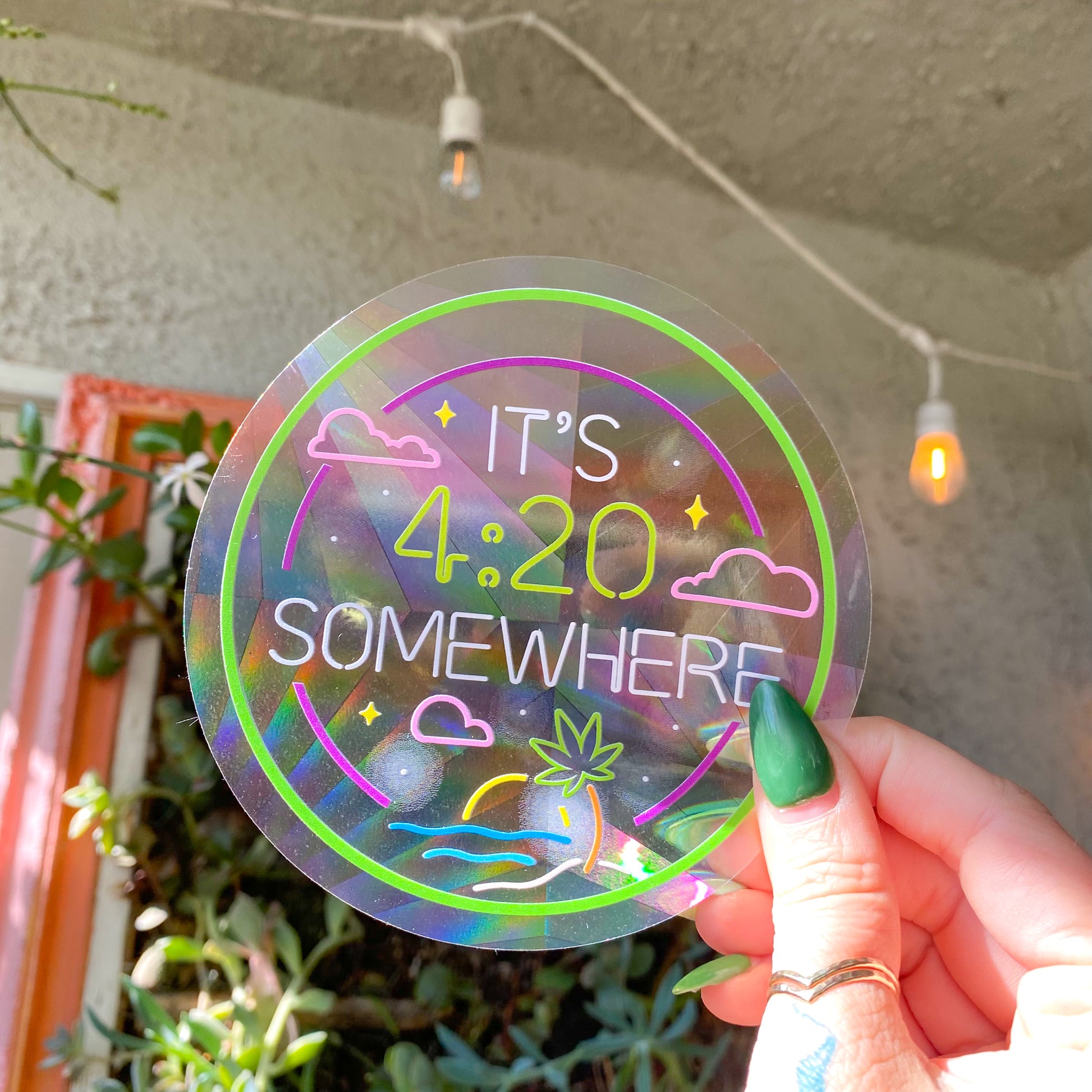 It's 4:20 Somewhere Suncatcher Decal