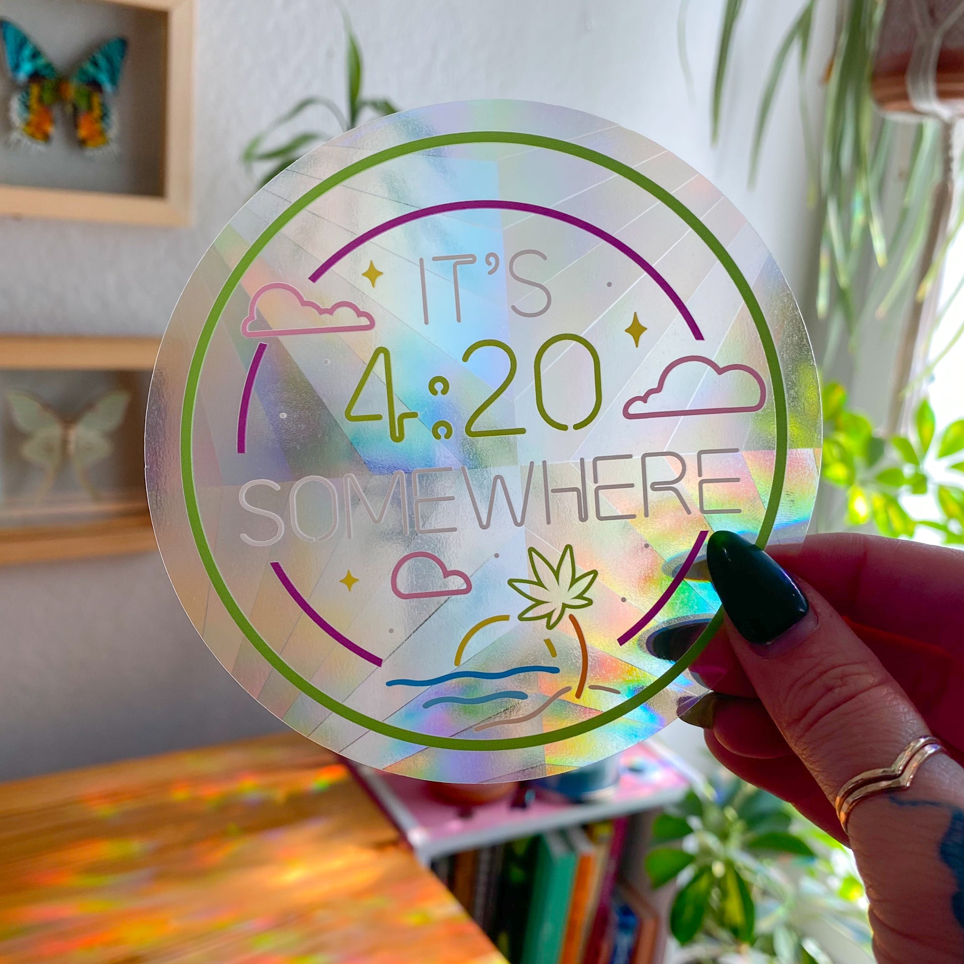 It's 4:20 Somewhere Suncatcher Decal
