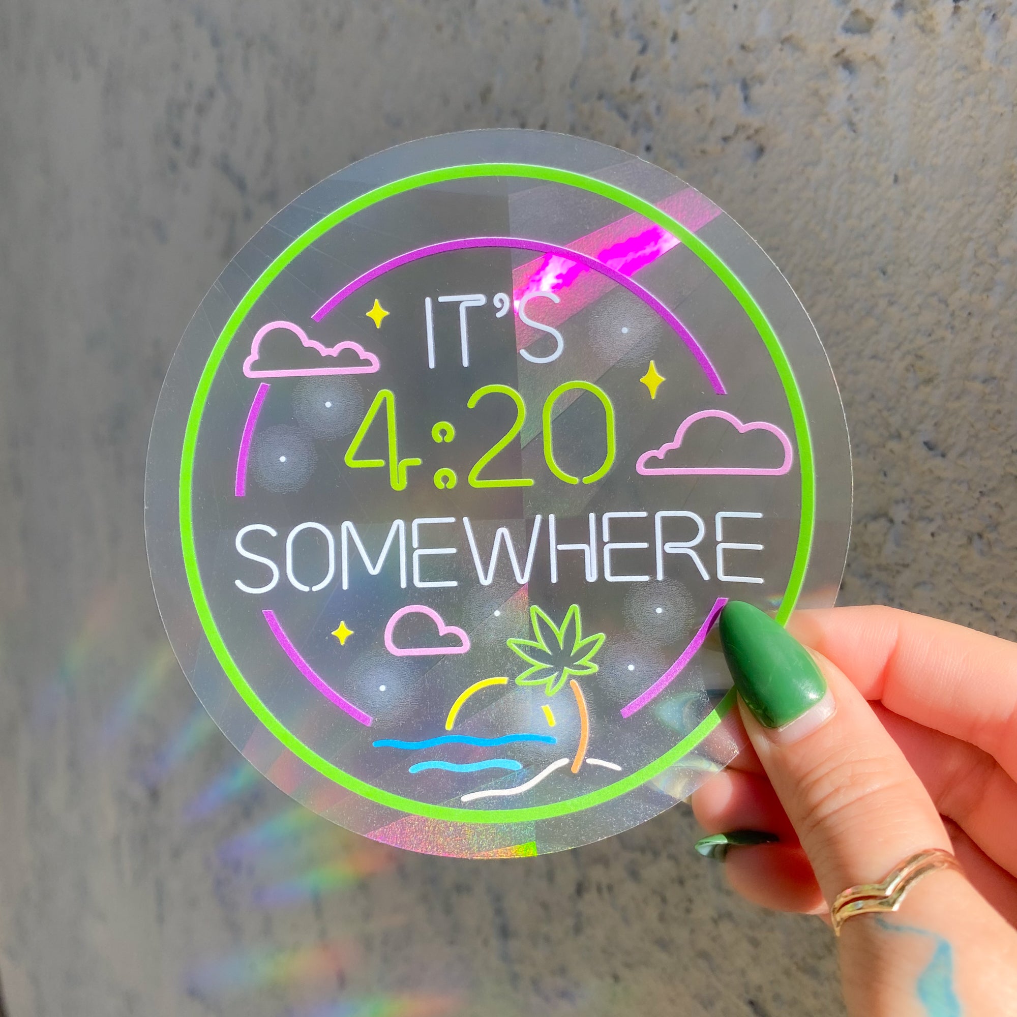 It's 4:20 Somewhere Suncatcher Decal