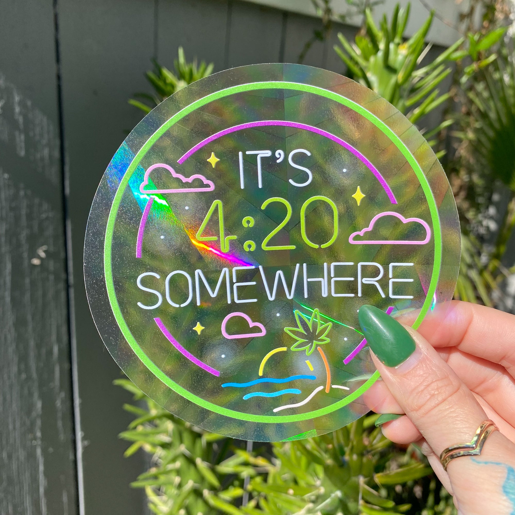 It's 4:20 Somewhere Suncatcher Decal