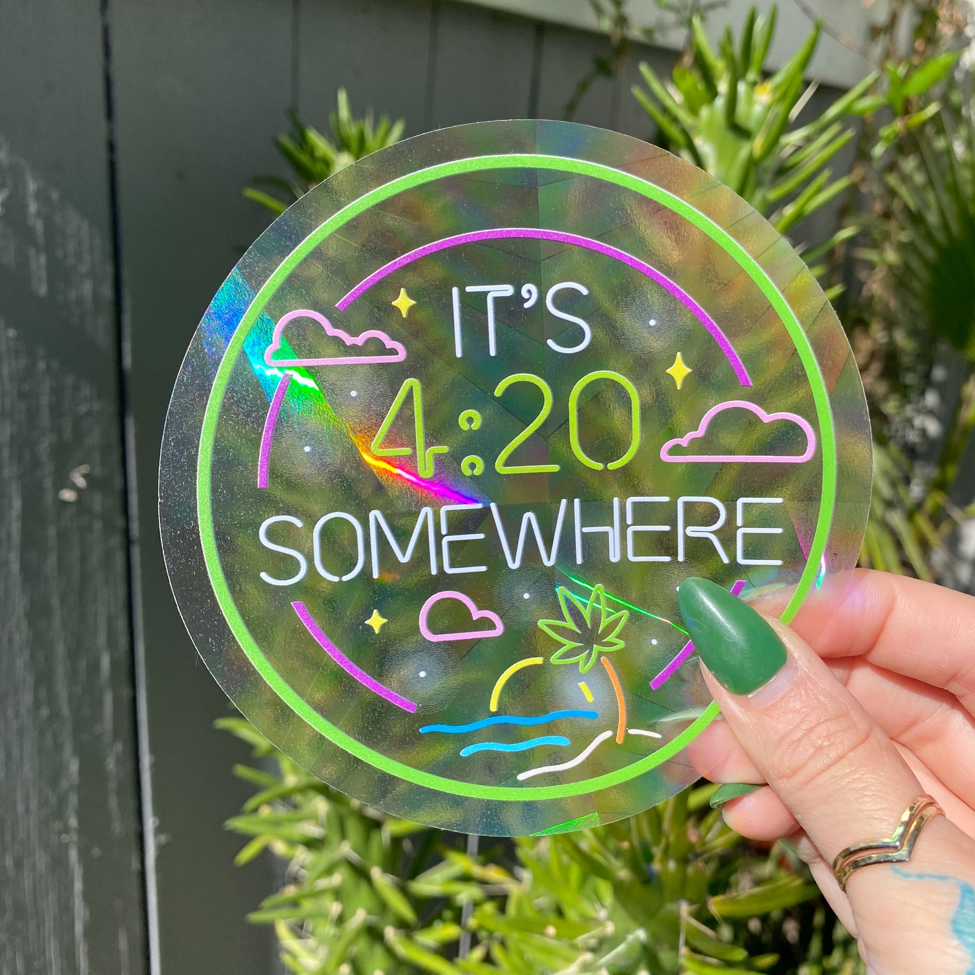 It's 4:20 Somewhere Suncatcher Decal