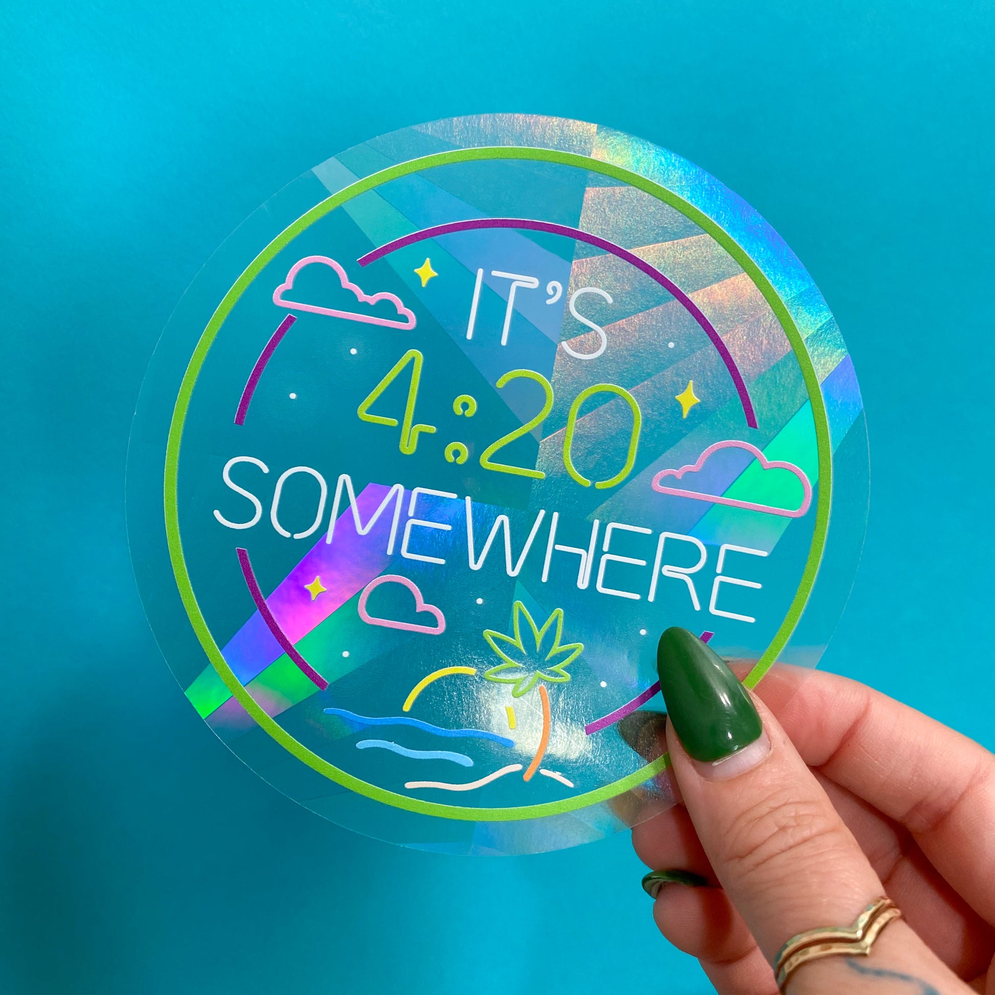 It's 4:20 Somewhere Suncatcher Decal