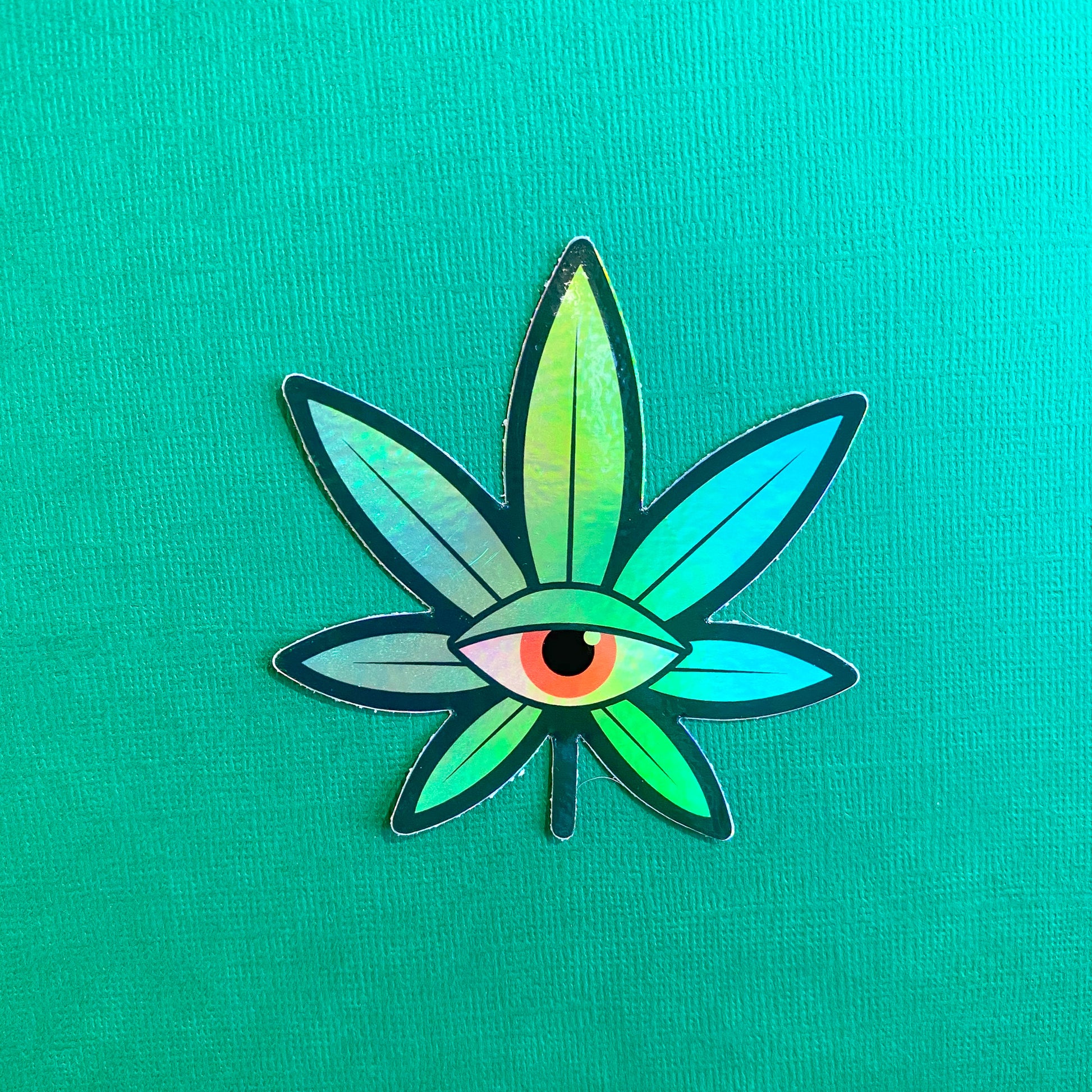 Psychedelic Weed Leaf Vinyl Sticker