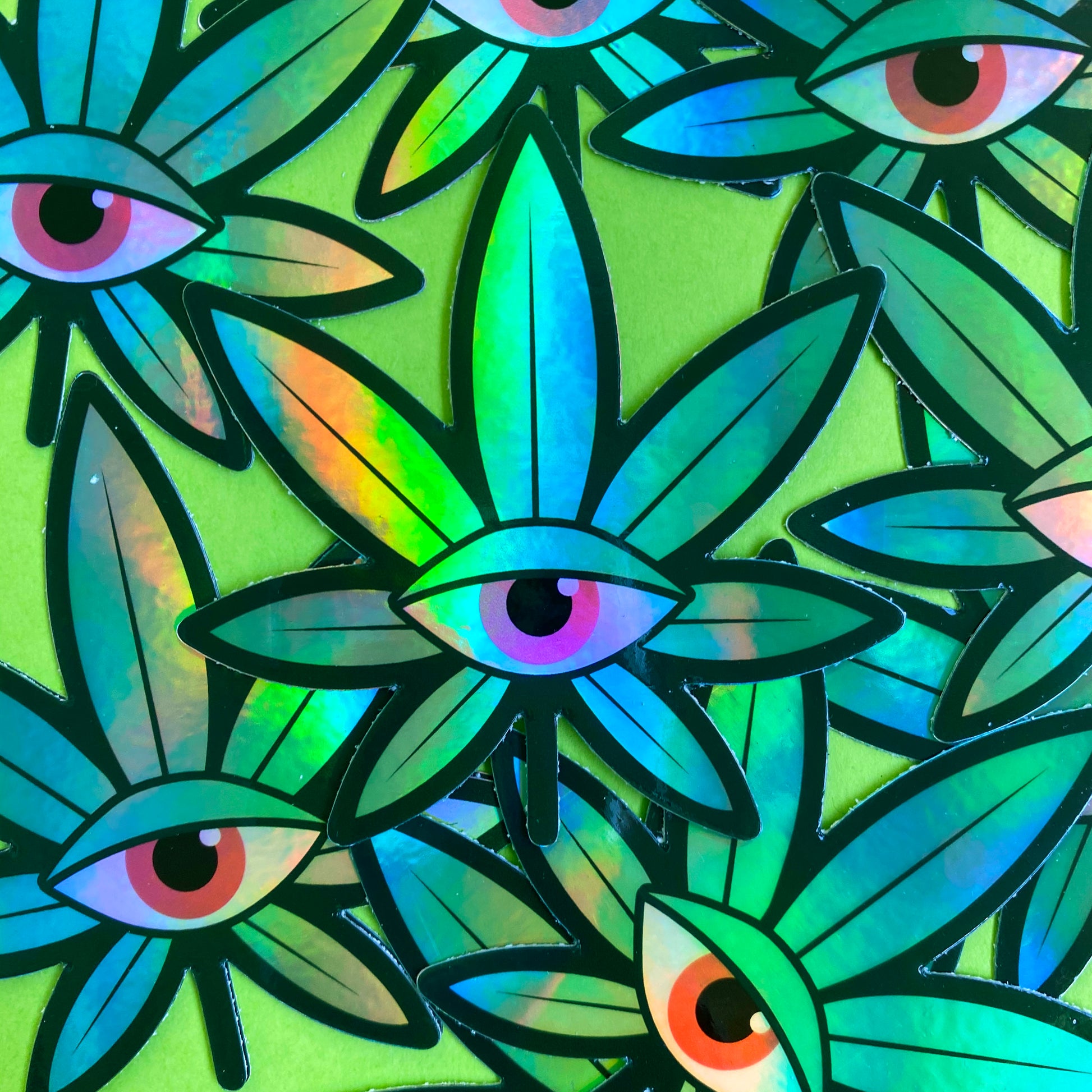 Psychedelic Weed Leaf Vinyl Sticker