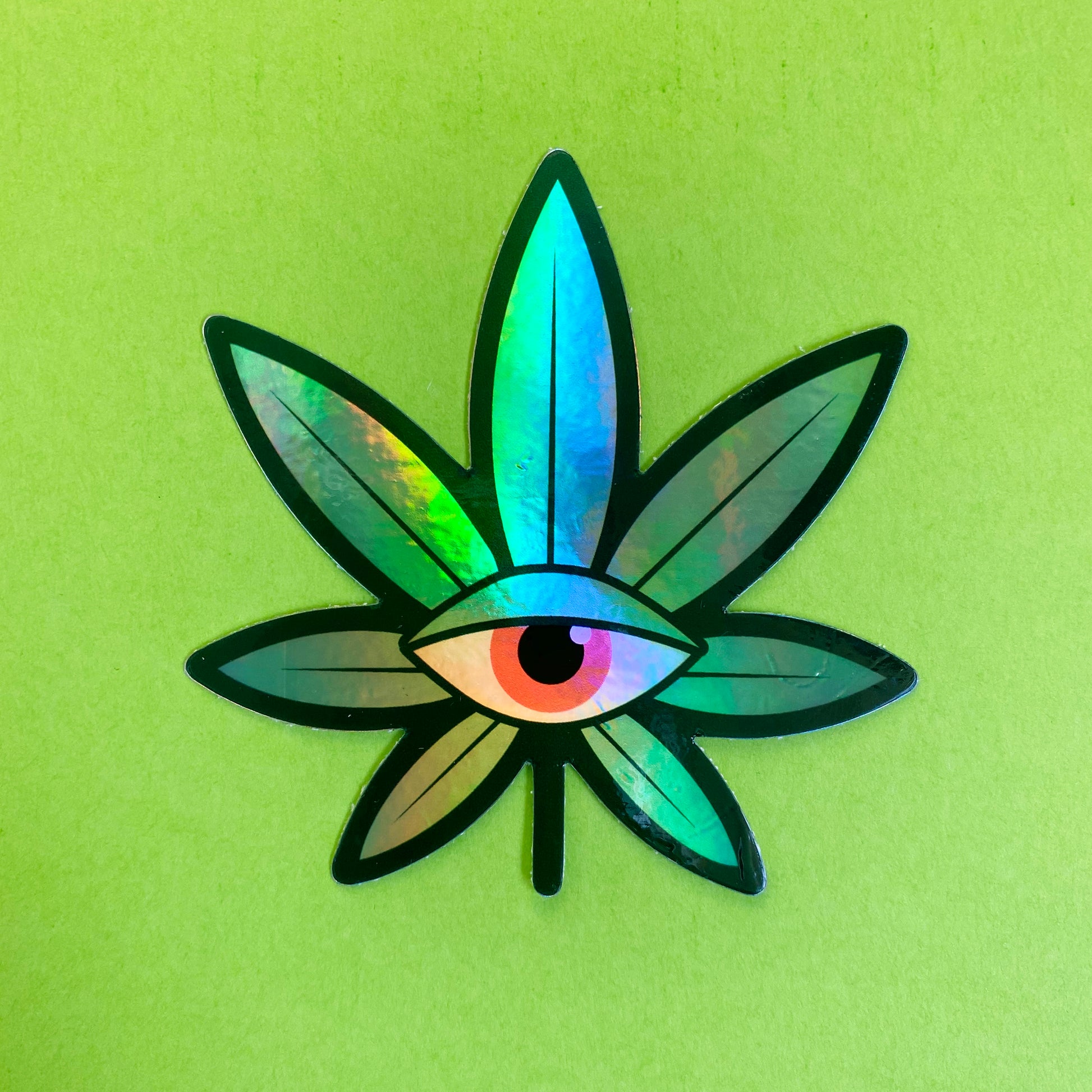 Psychedelic Weed Leaf Vinyl Sticker