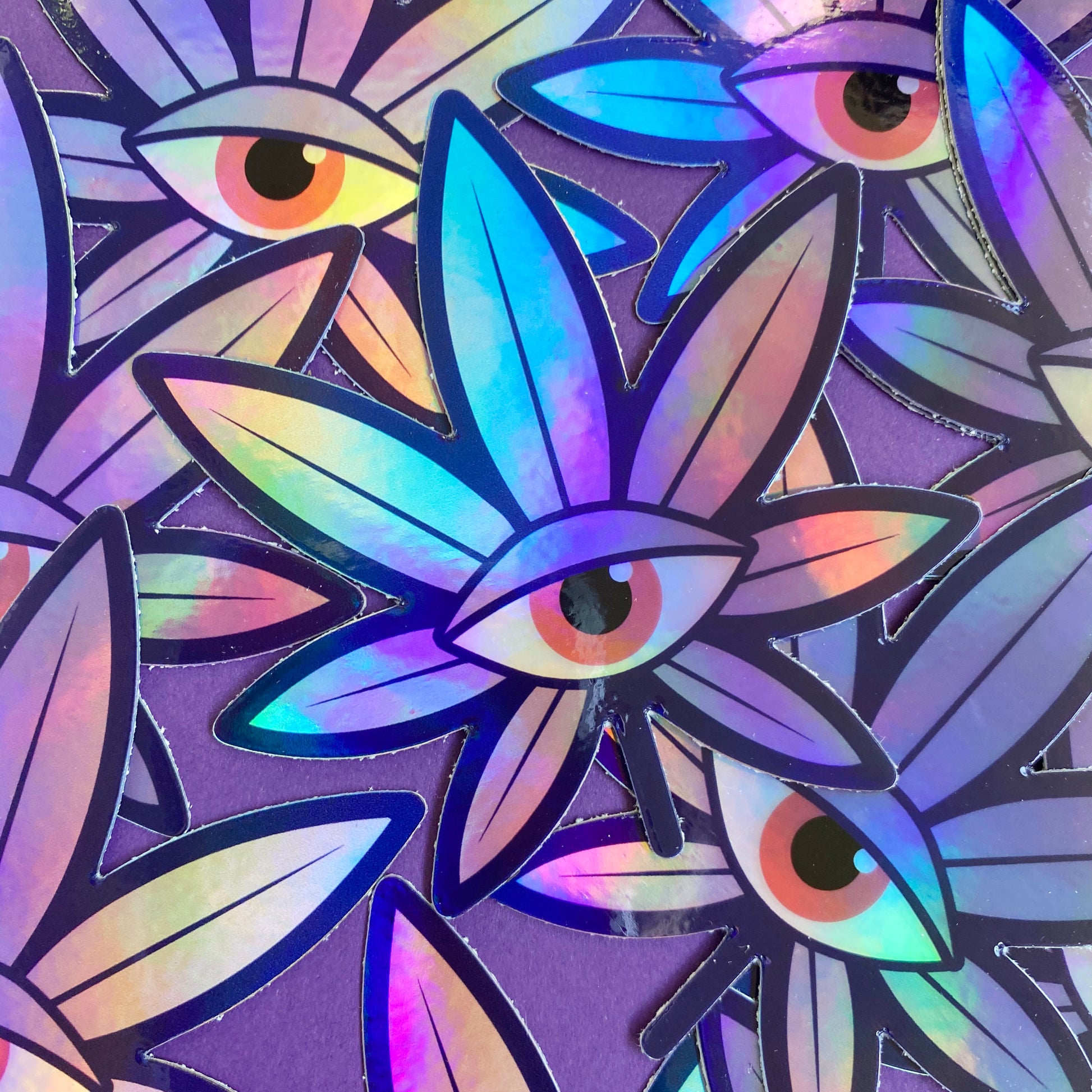 Psychedelic Weed Leaf Vinyl Sticker