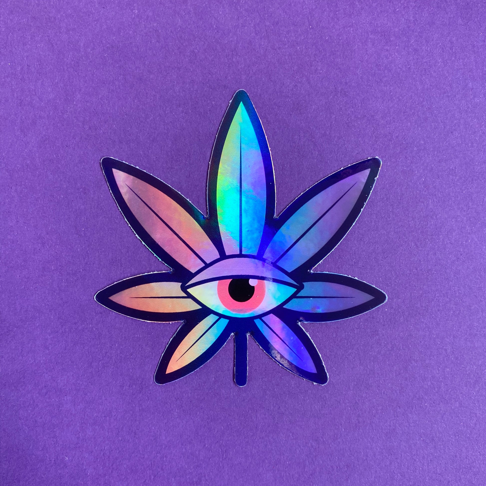 Psychedelic Weed Leaf Vinyl Sticker