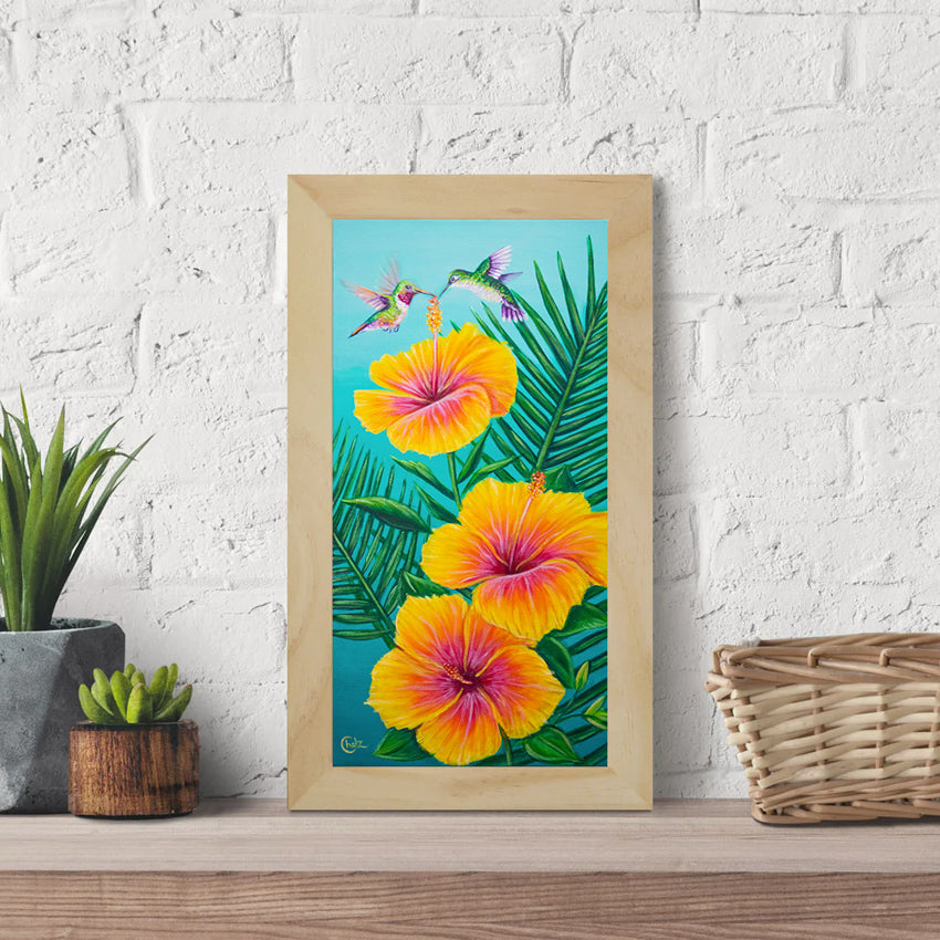 Hibiscus Hummingbirds Art Print