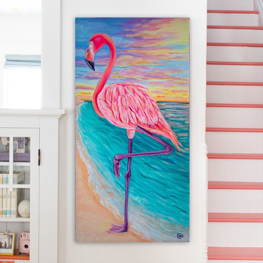 Flamingo Beach Original Painting