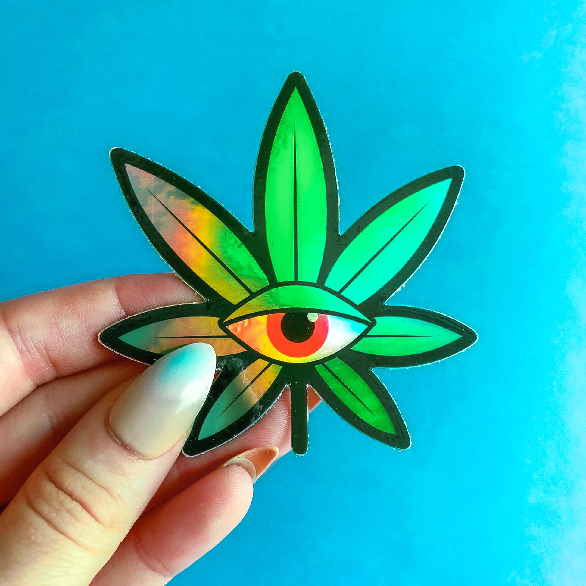 Psychedelic Weed Leaf Vinyl Sticker