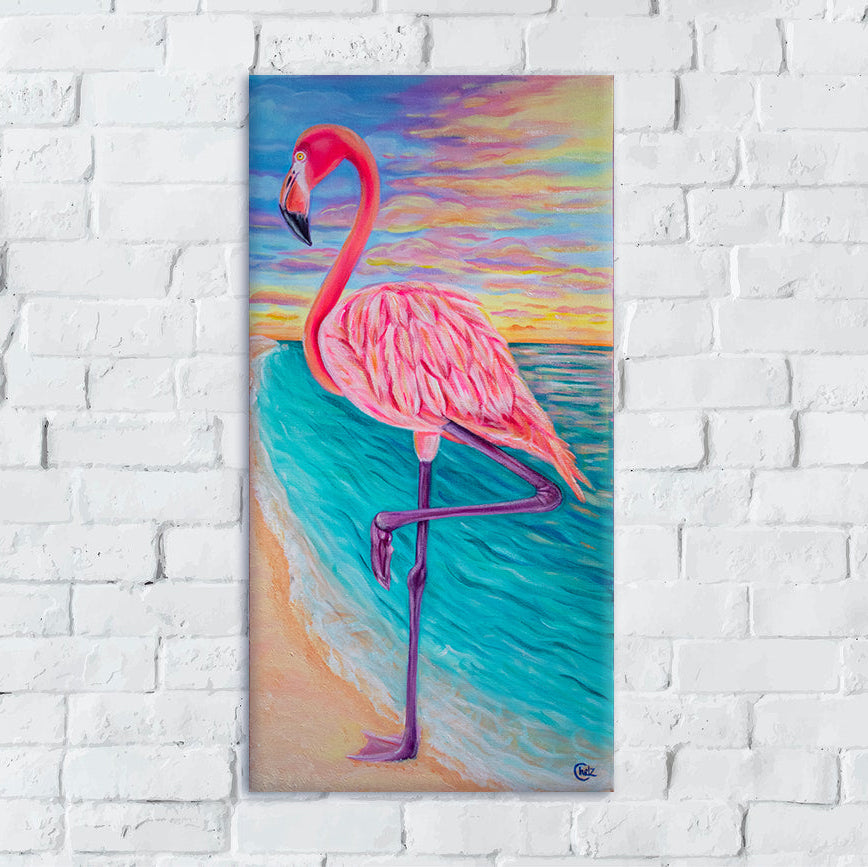Flamingo Beach Original Painting