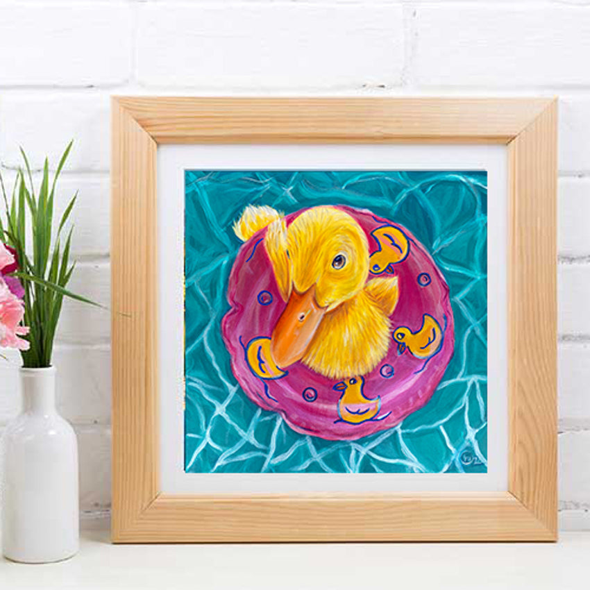 Pool Party Duck Art Print