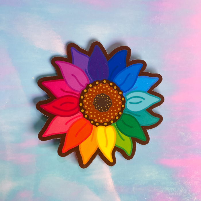 Rainbow Sunflower Magnet