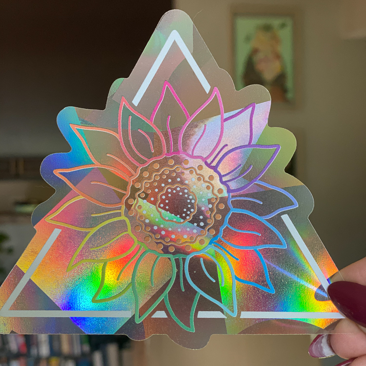 Floral Lightbulb Suncatcher Sticker Low Tact Prism Rainbow Maker  Holographic= Cute Perfect Gift Flowers