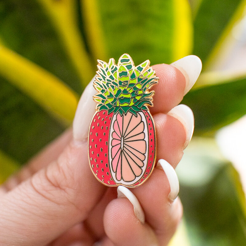 Pineberry Melonfruit Enamel Pin